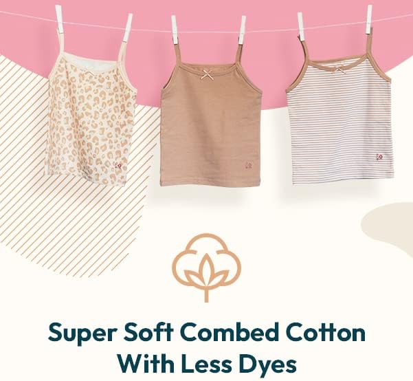 Feathers Girls And Toddler Undershirts - Kids Camisoles - Super Soft Cotton