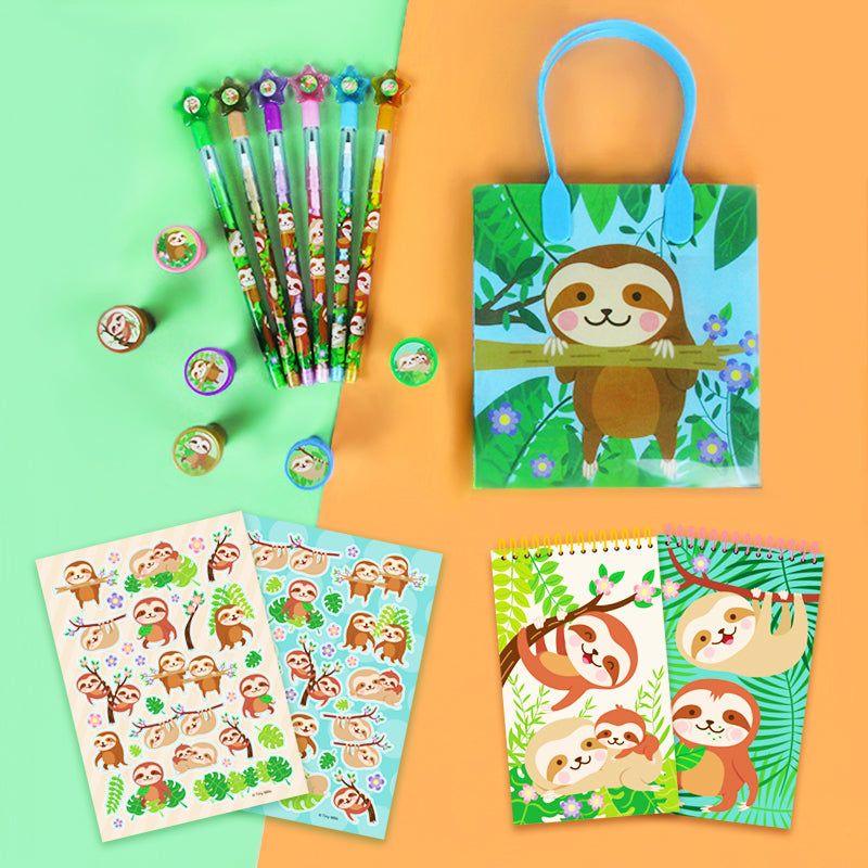 Sloth Party Favor Bundle For 12 Kids
