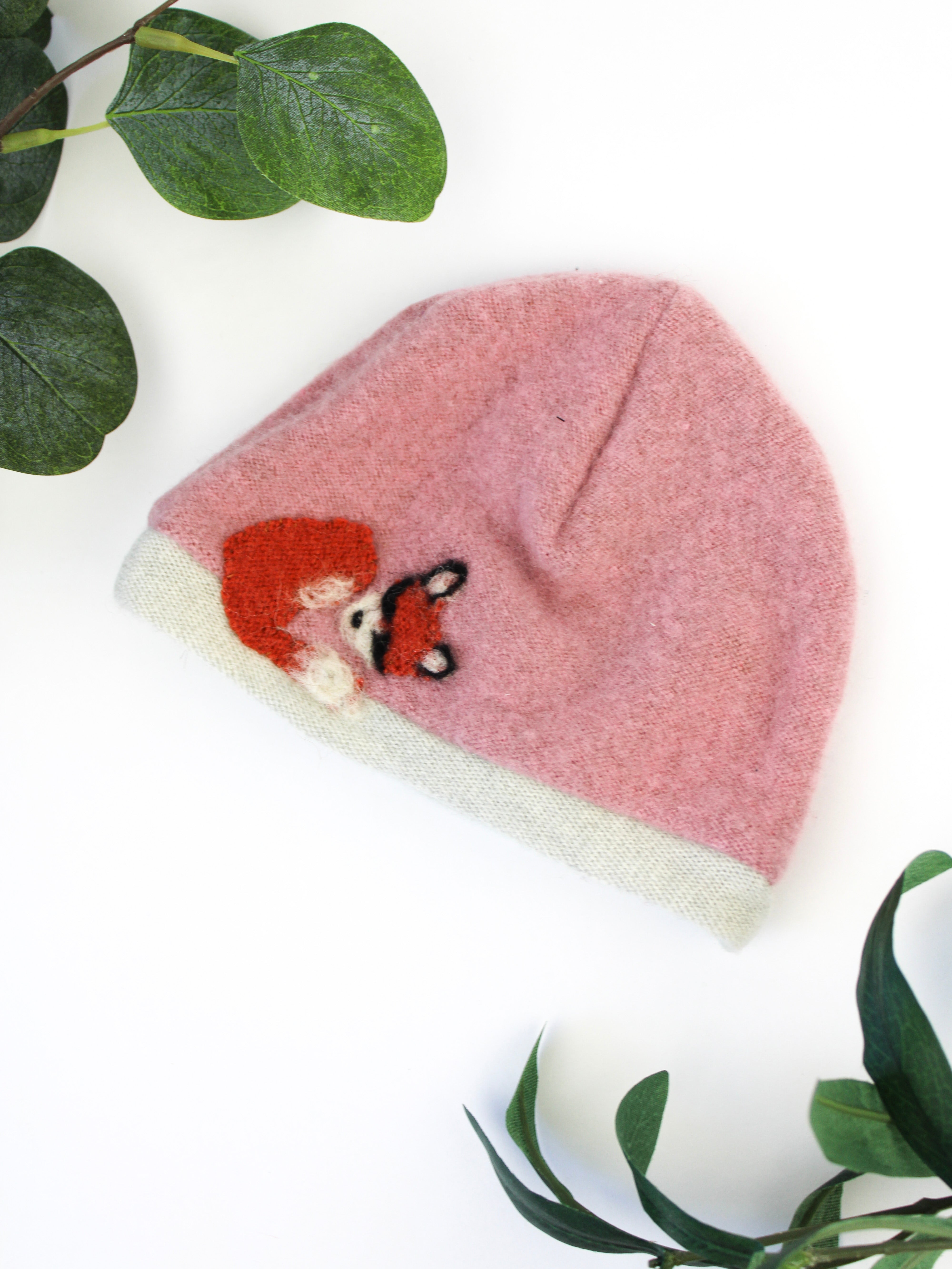 Sleeping Fox Cashmere Hat - Newborn