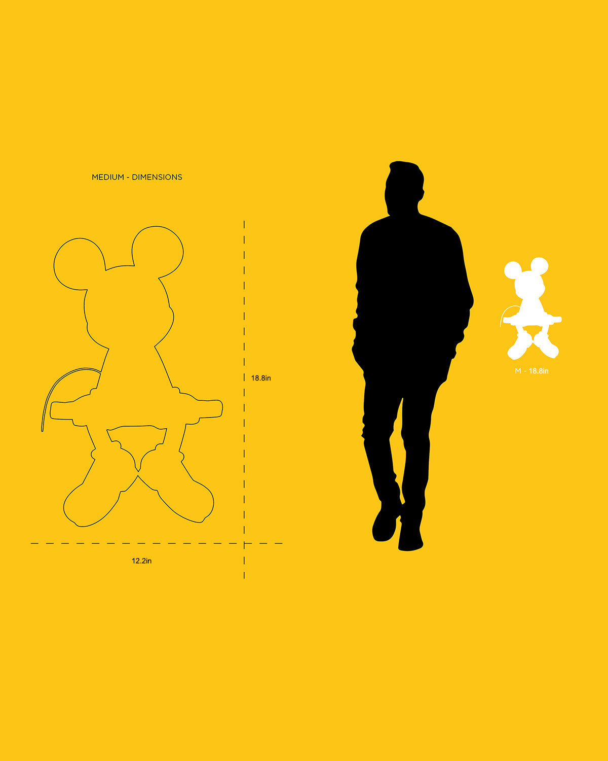 Mickey Mouse Take 2 White & Gold 19in