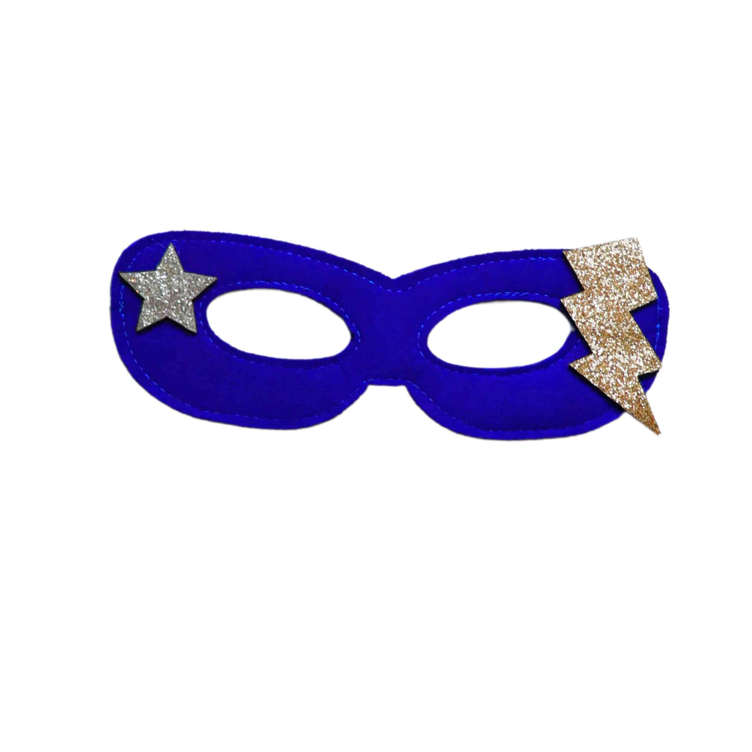 Superhero Mask & Cuff Set, Blue/silver