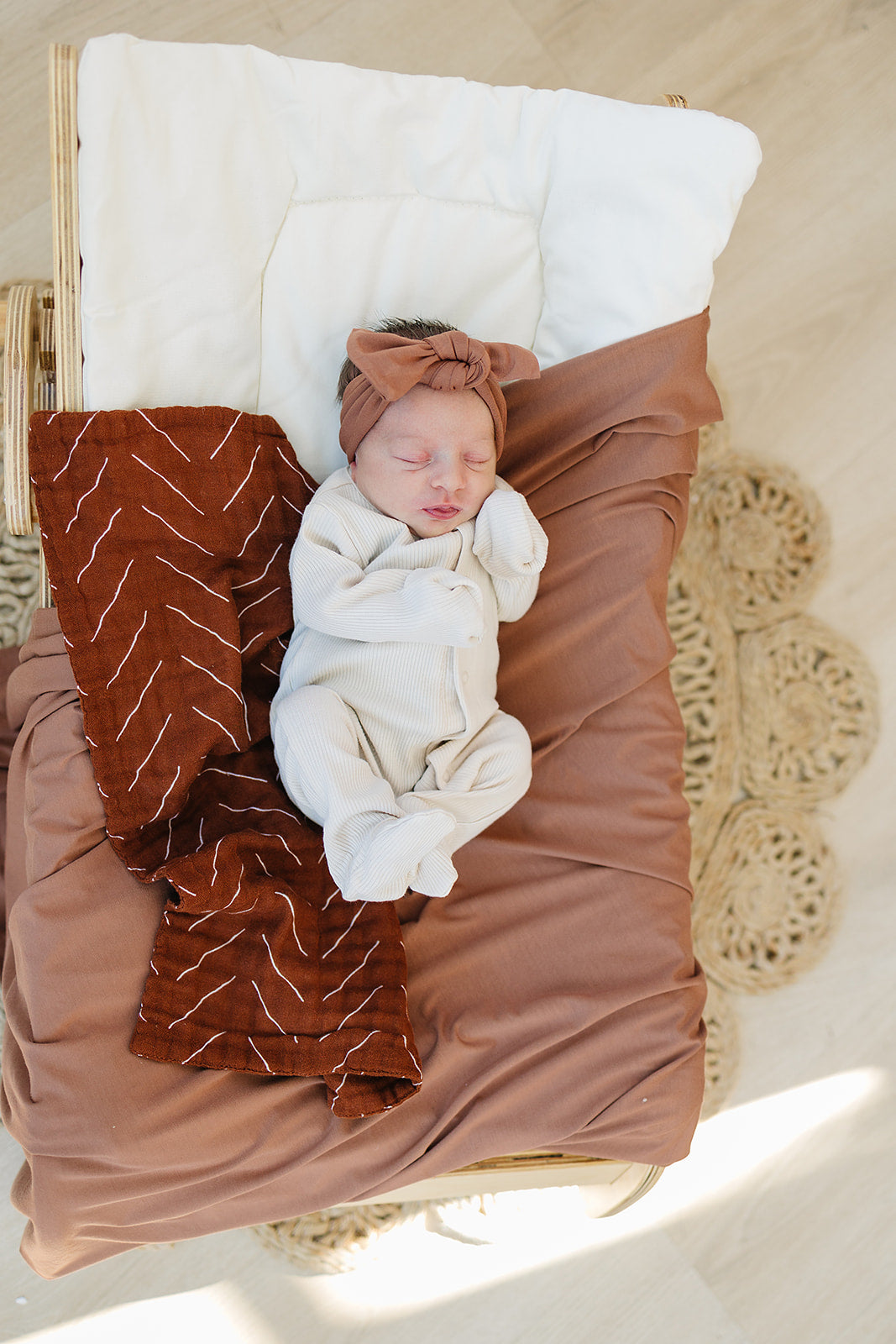 Rust Bamboo Hat Or Head Wrap Set