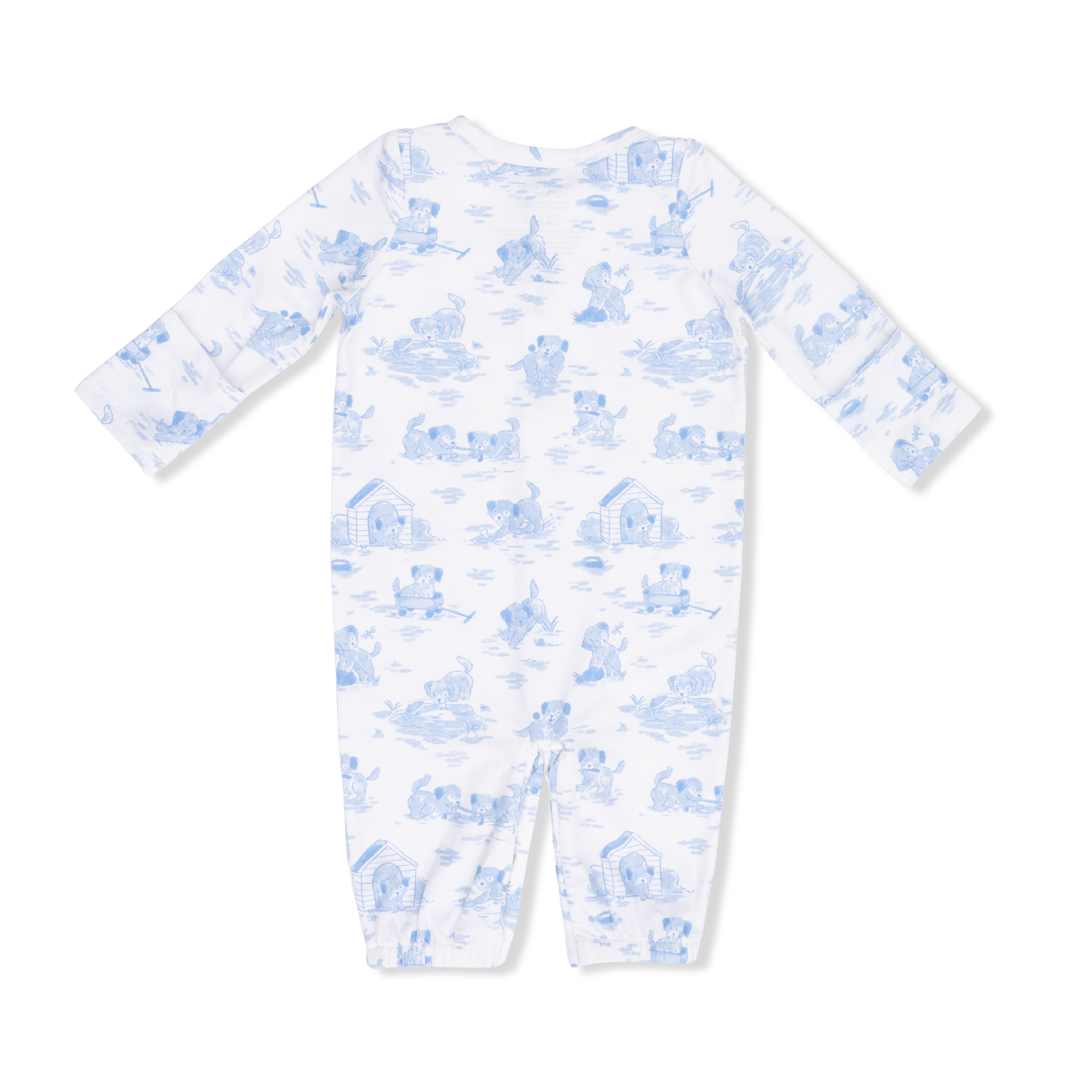 Puppy Toile Blue - Convertible Gown