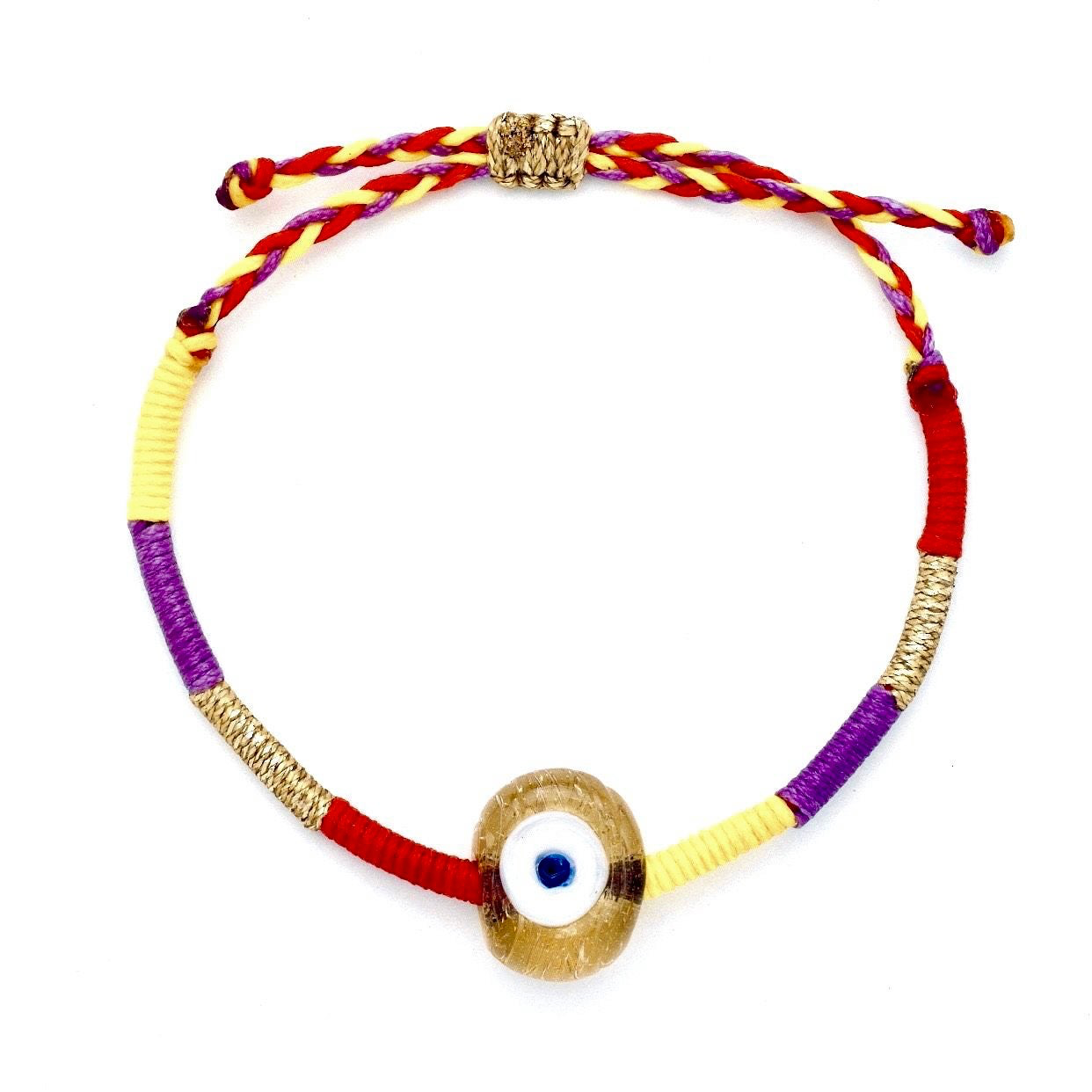 Mini Carnival Glass Evil Eye Bracelet