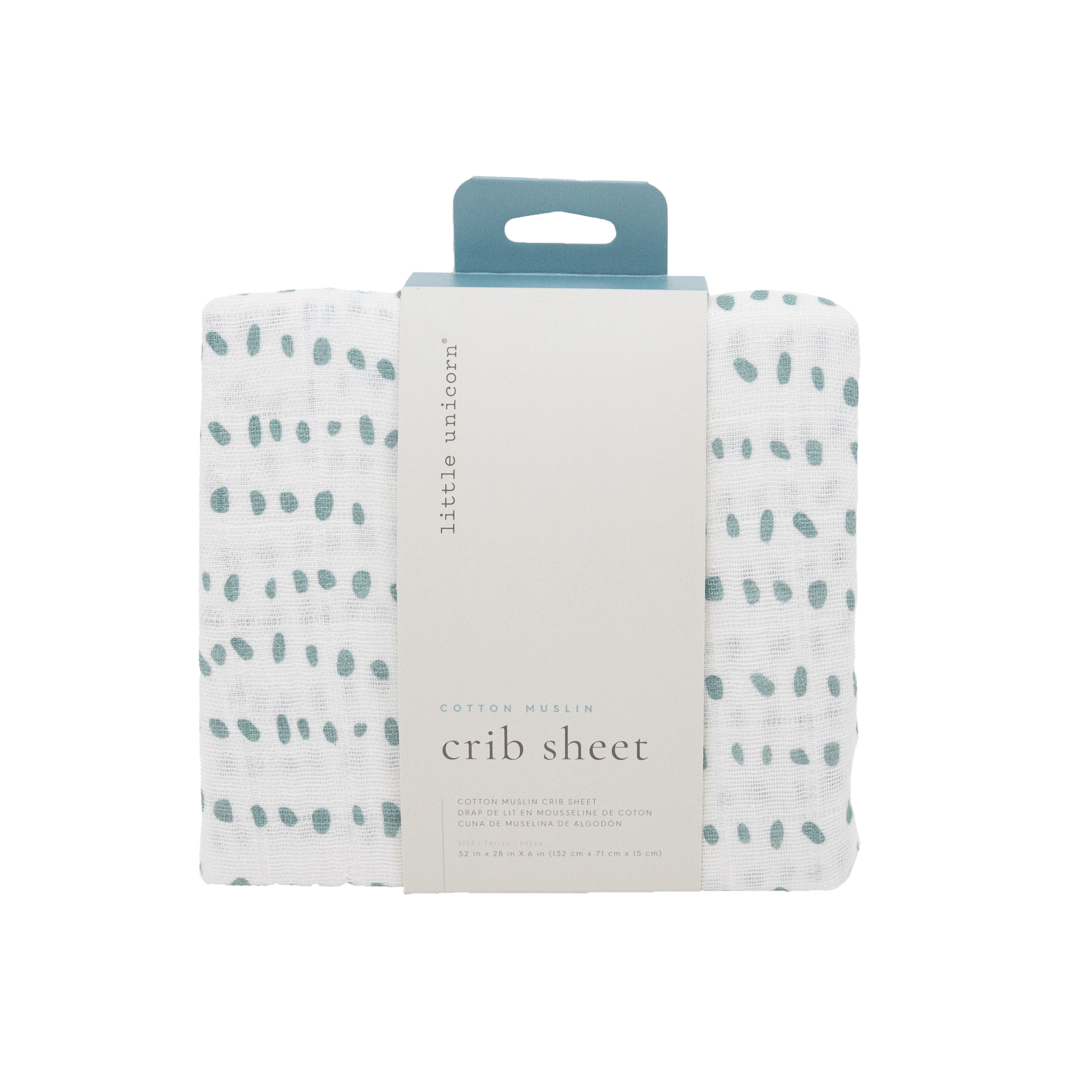 Cotton Muslin Crib Sheet - Stone Stripe