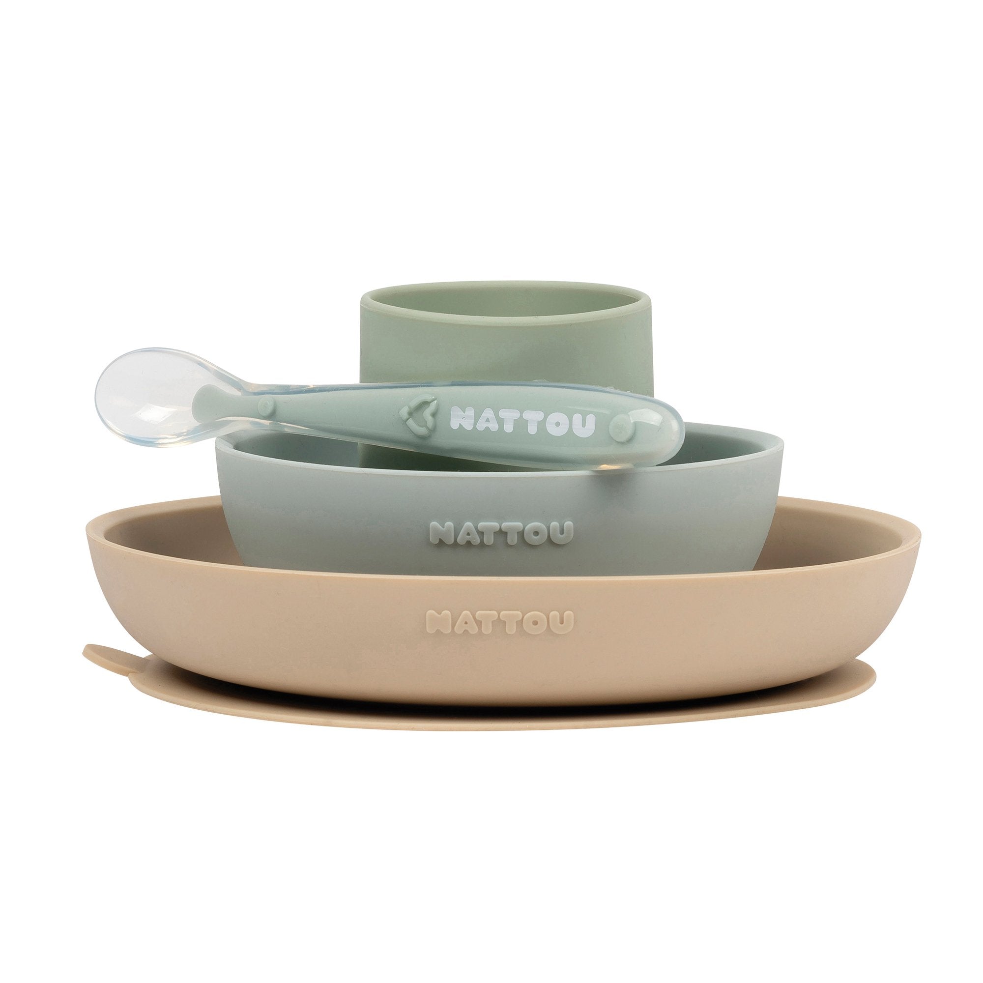Nattou Silicone Children Tableware Set Of 4 Pieces