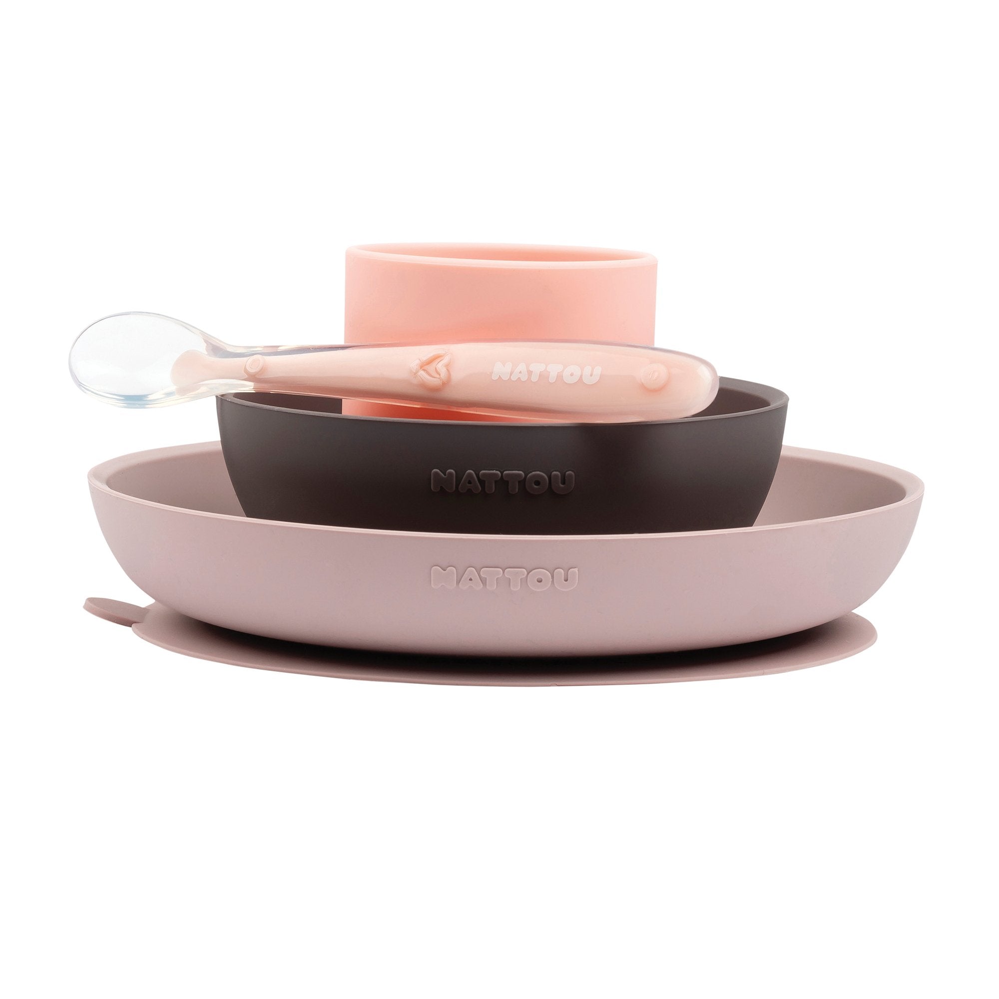 Nattou Silicone Children Tableware Set Of 4 Pieces
