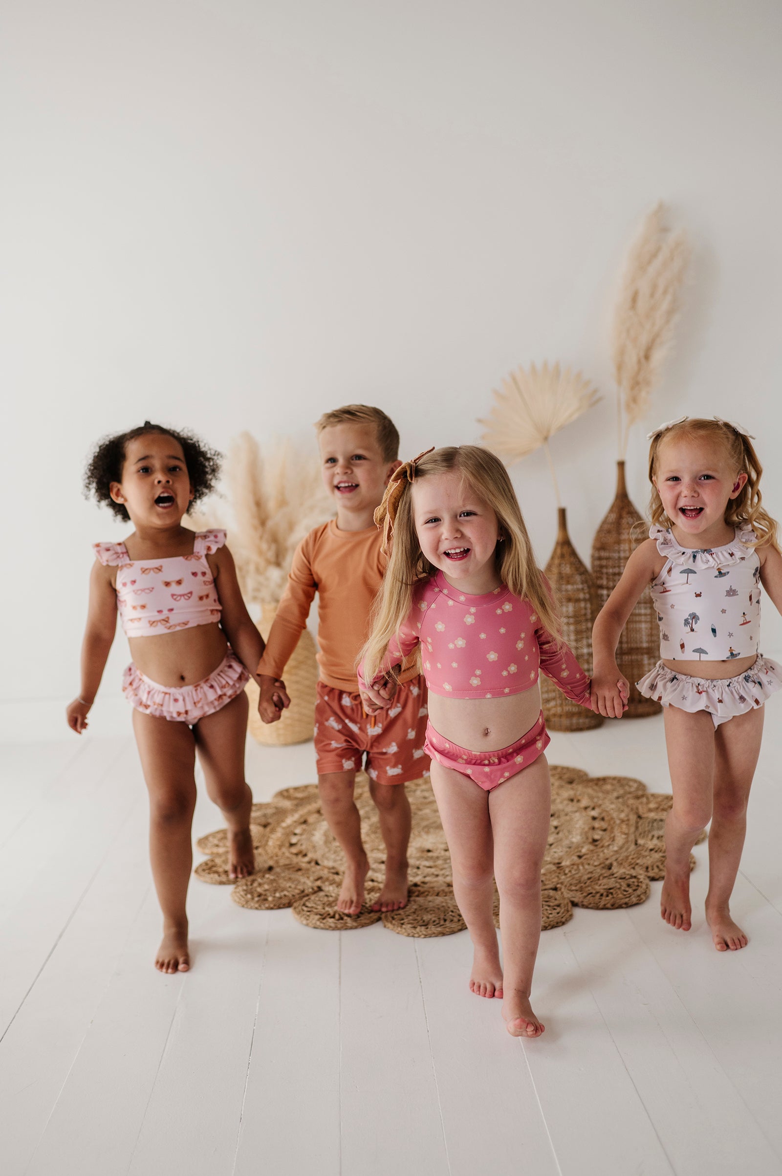 Girl's Two-piece Crop Swim Set