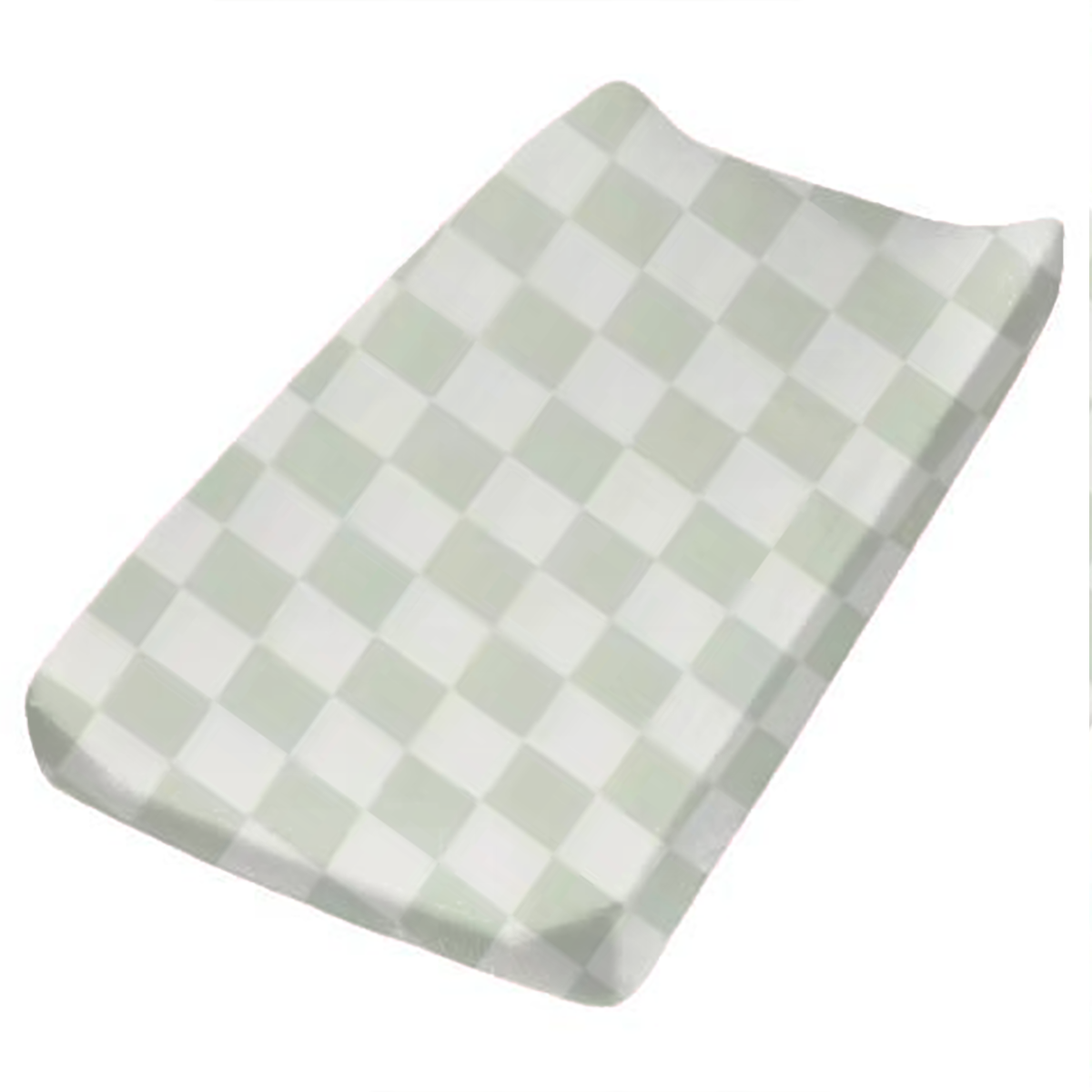Leaf Green Checkered Changing Pad Cover