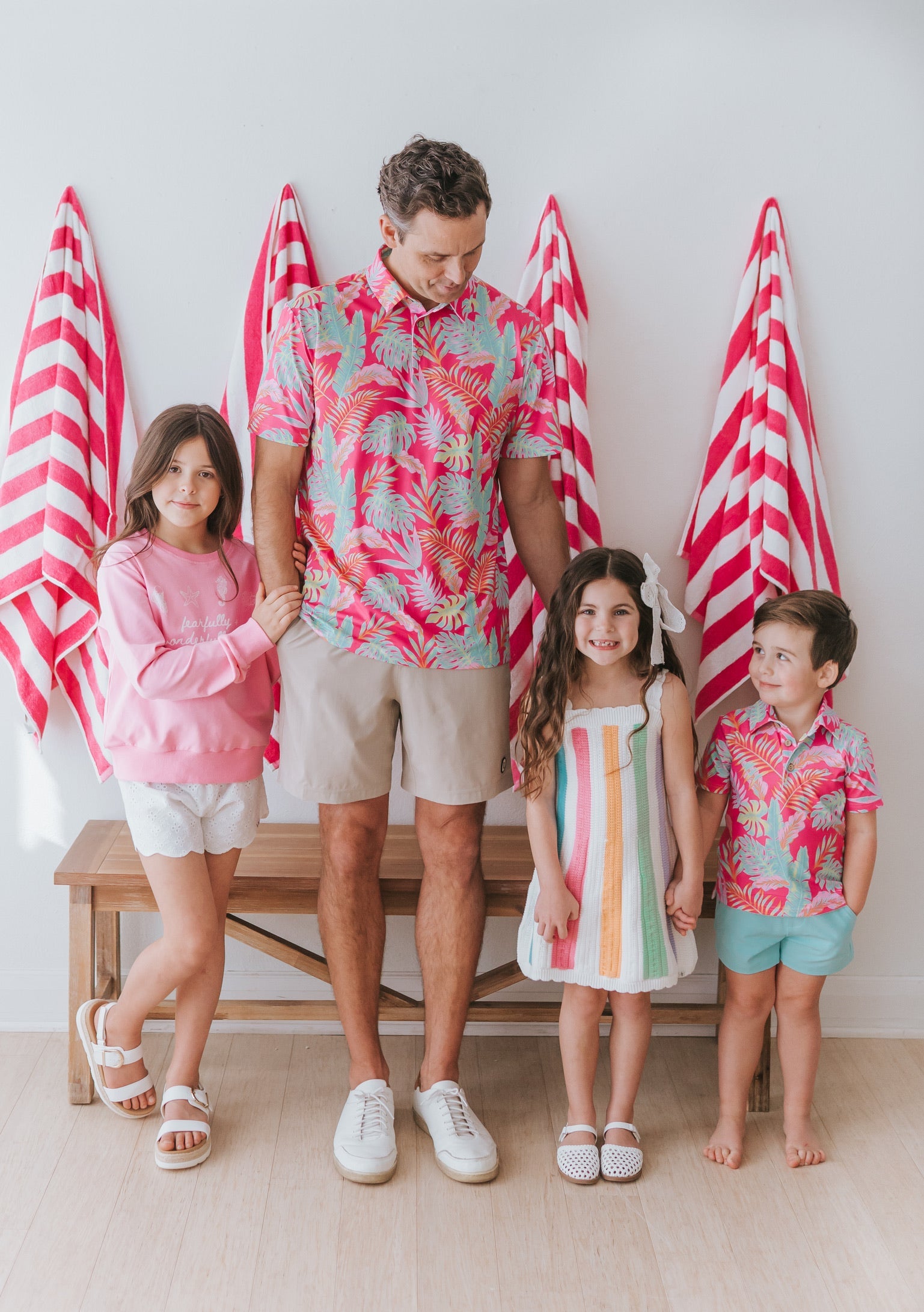 Men's Pink Palm Paradise Athletic Polo