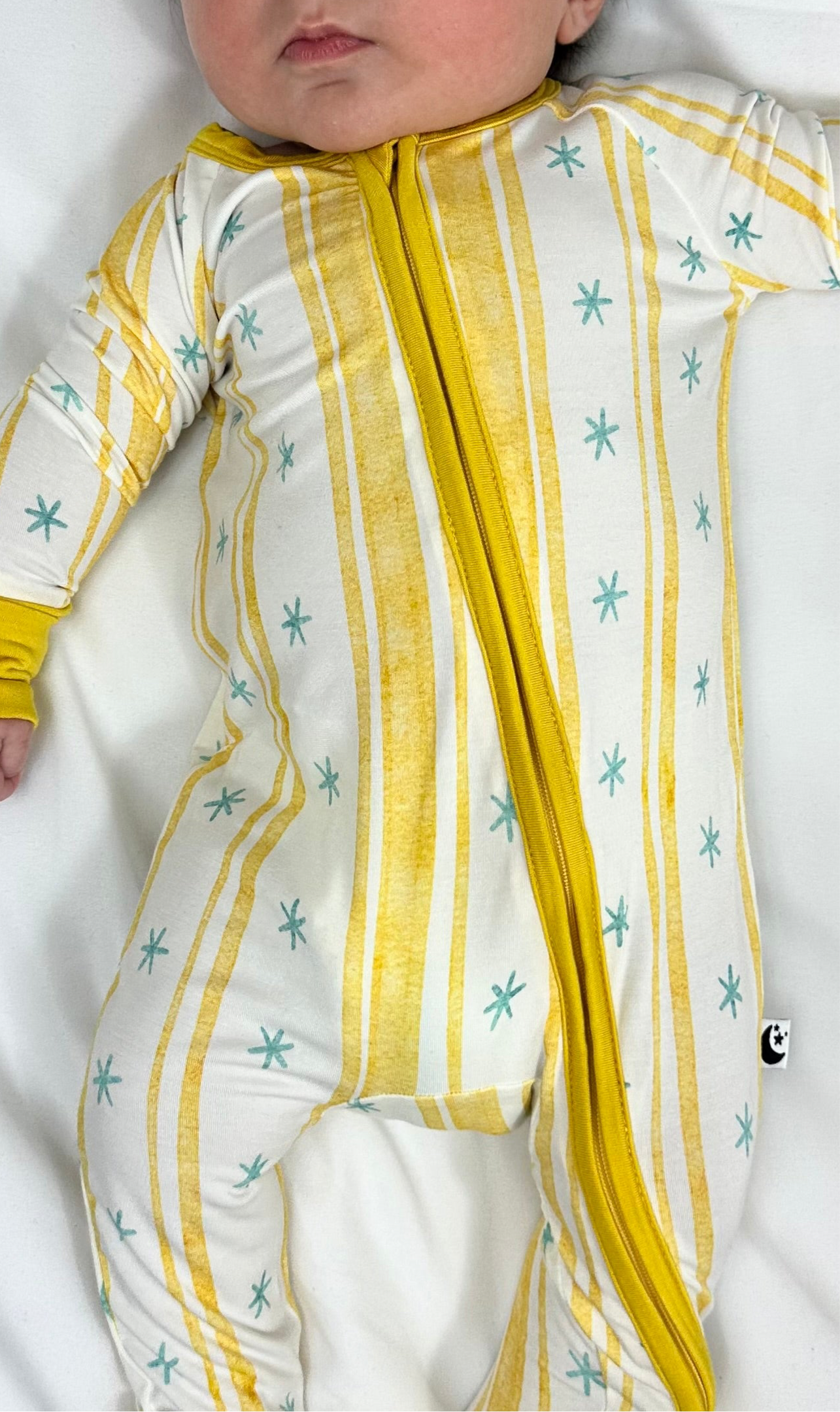 Starlight Stripe - Zipper Footie Pajamas