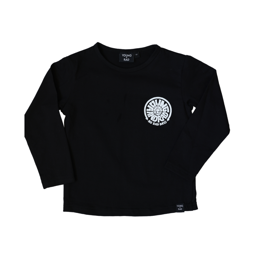 No Bad Days Long Sleeve Tee- Black