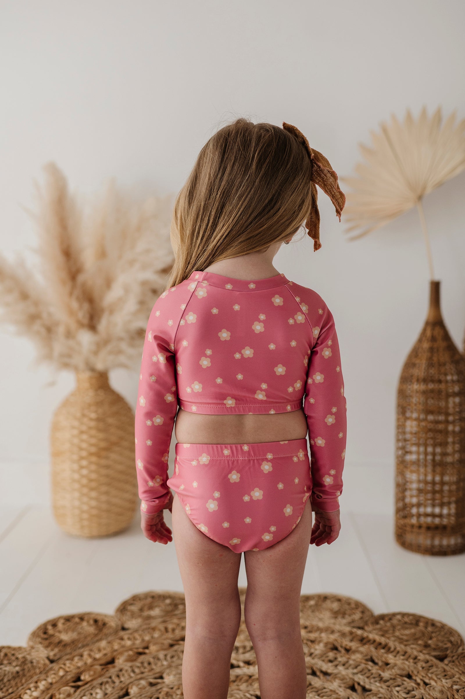 Girl's Two-piece Crop Swim Set