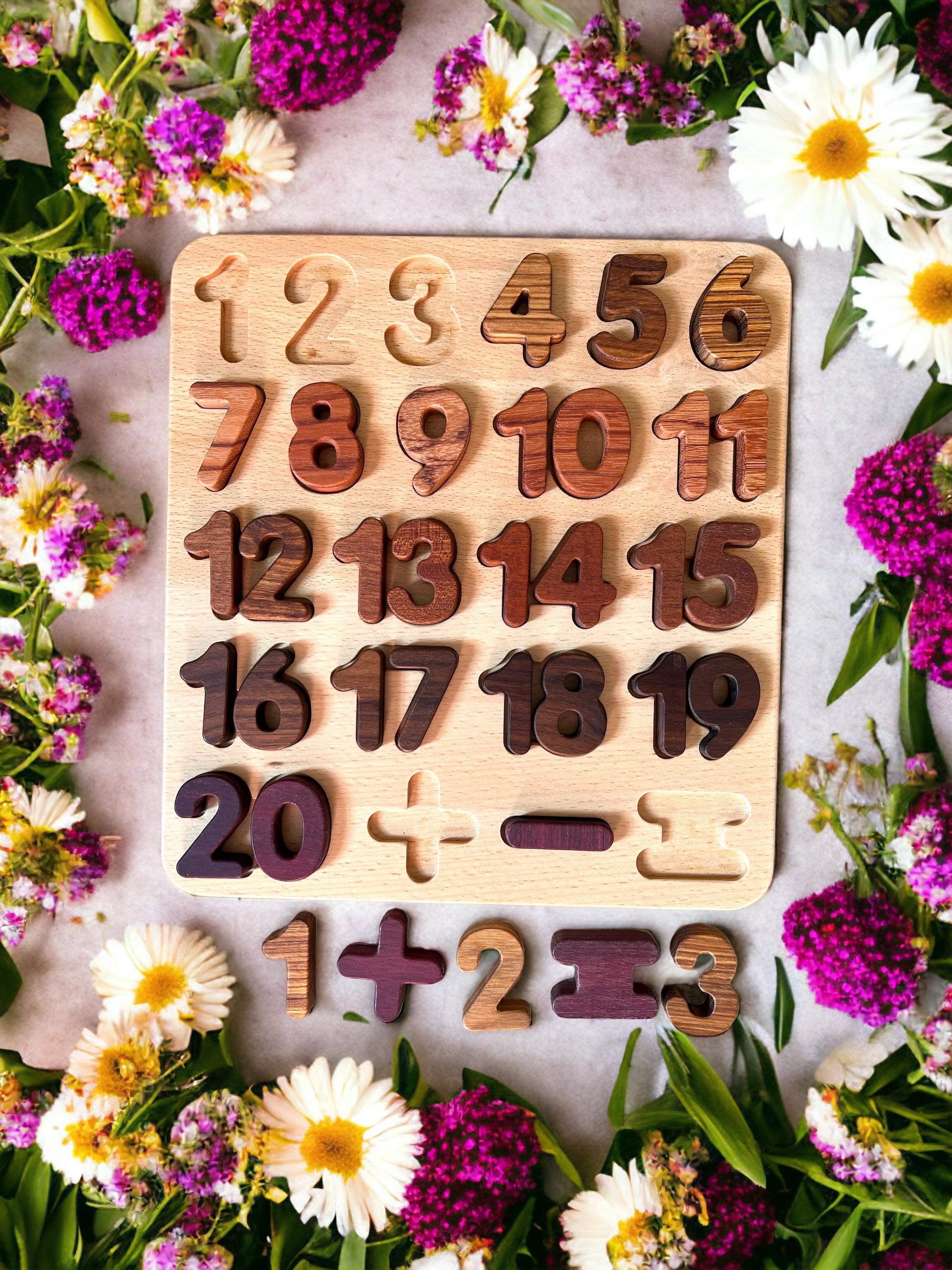 Natural Wooden Alphabet Letters And Numbers Puzzle