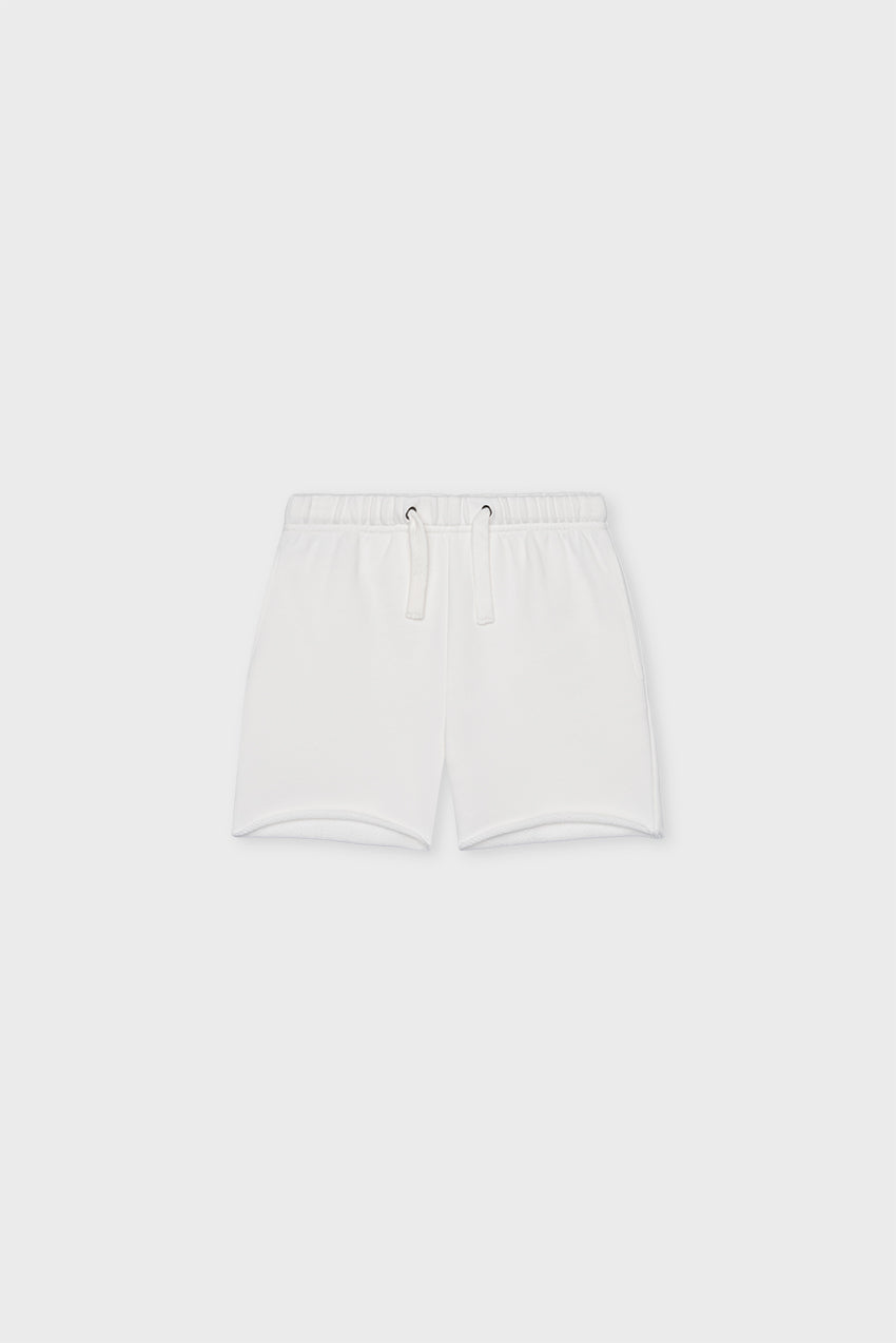 Cotton Sweat Short With Raw Hem
