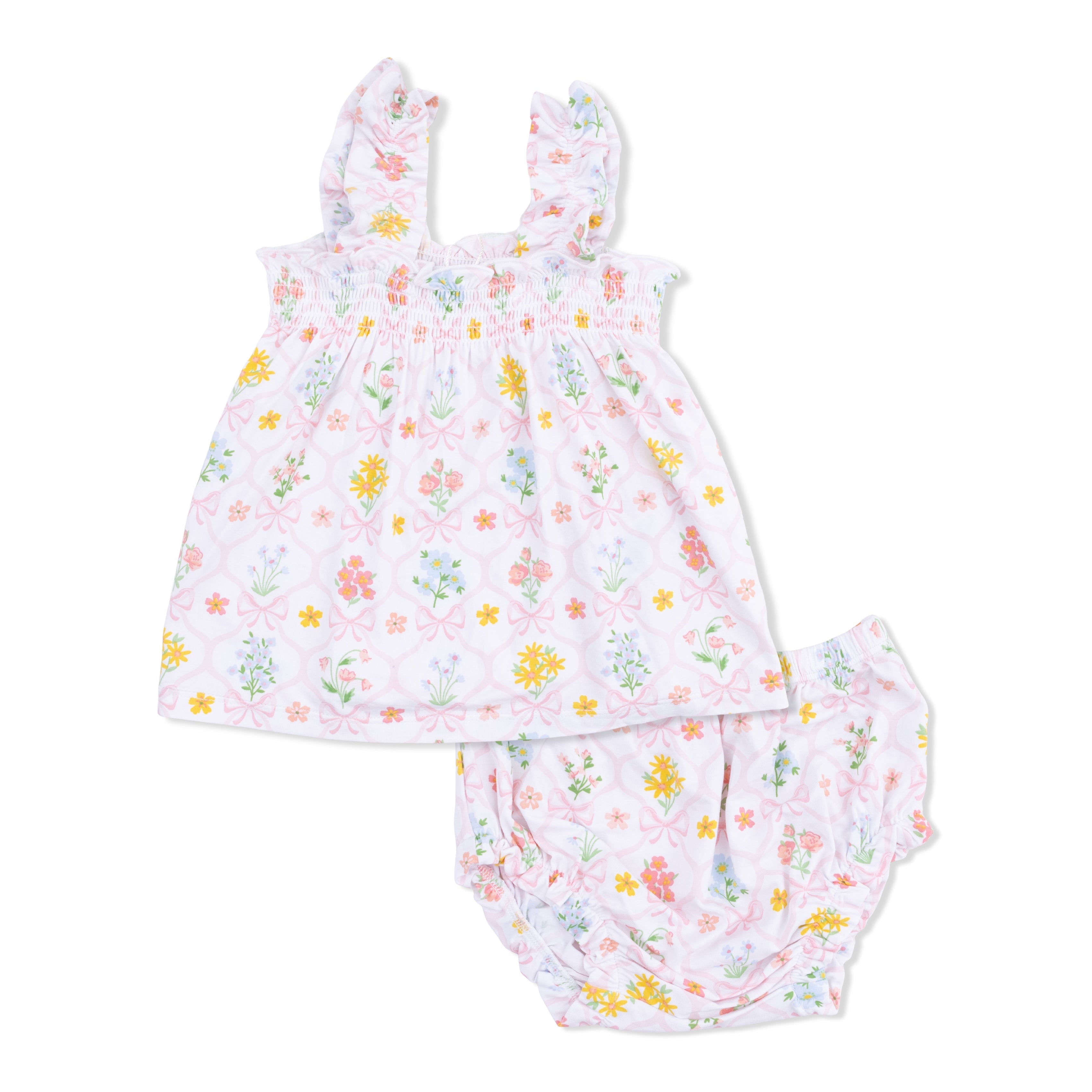 Spring Blooms Bow Trellis - Ruffly Strap Top And Bloomer