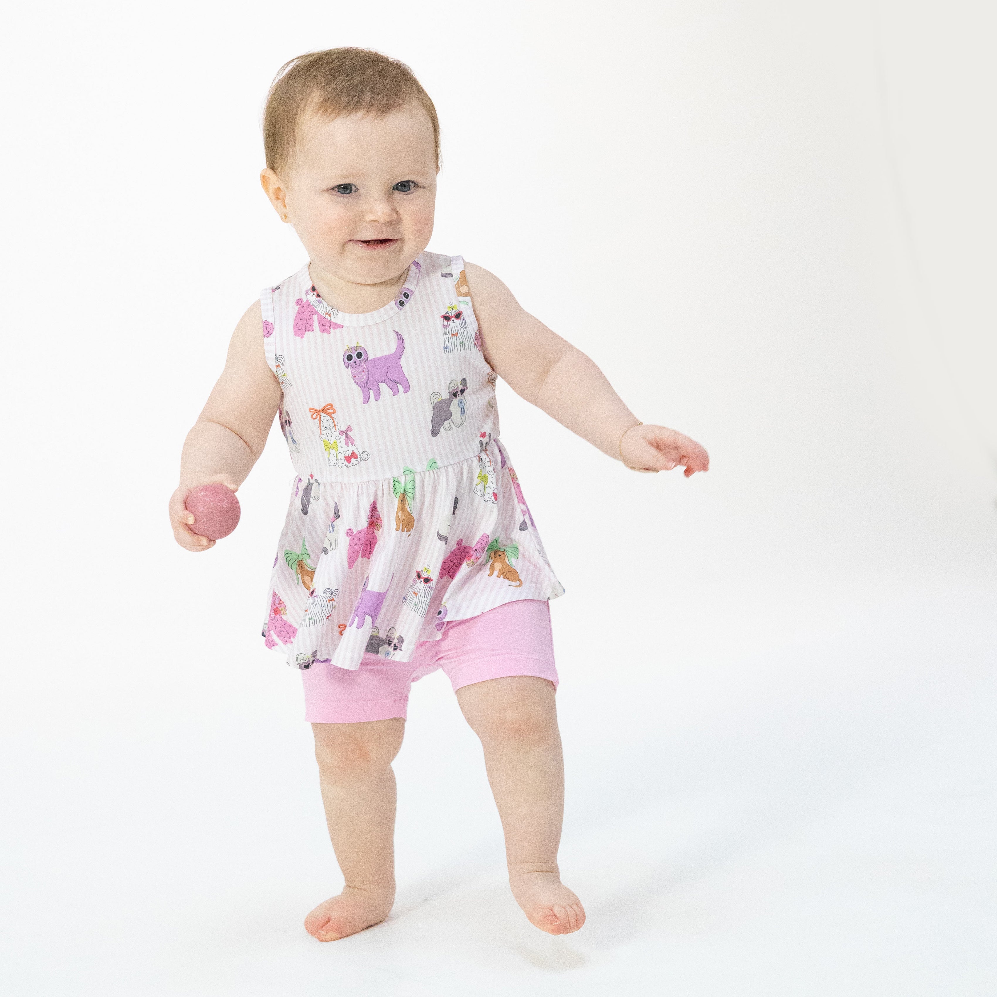 Fancy Dogs - Peplum Tank Top And Bike Short