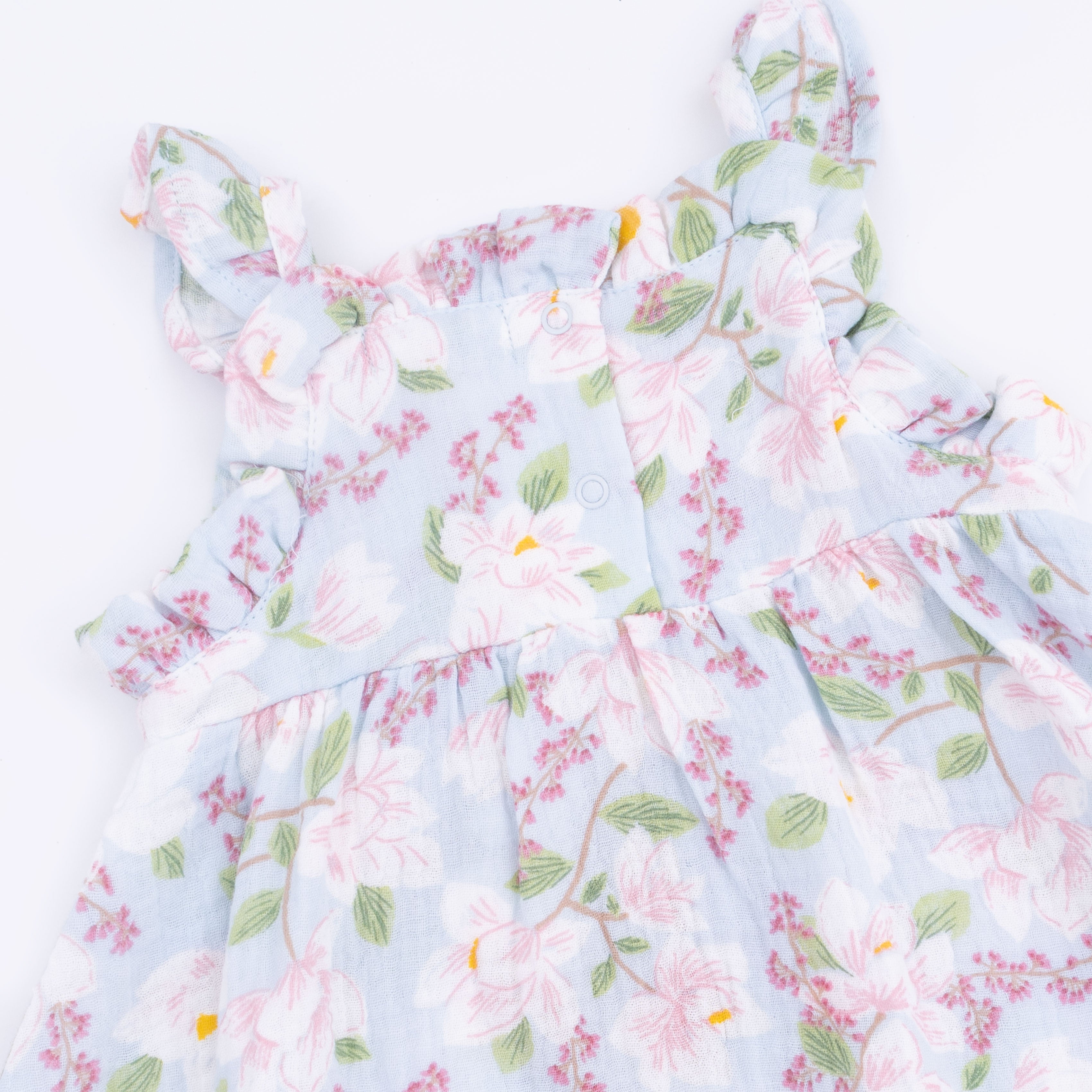 Magnolias - Paperbag Ruffle Sundress With Bloomer