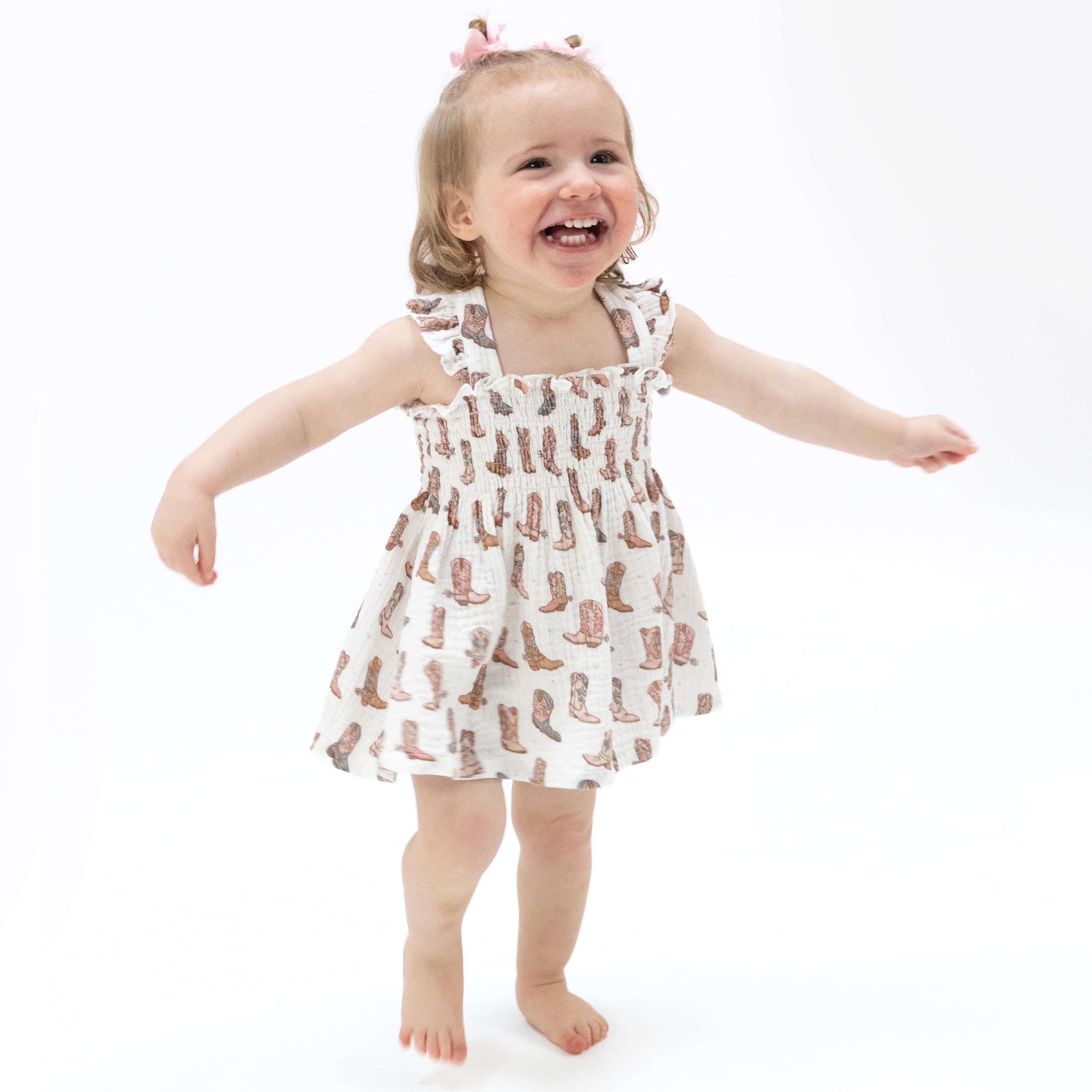 Cowgirl Boots - Smocked Top With Bloomer