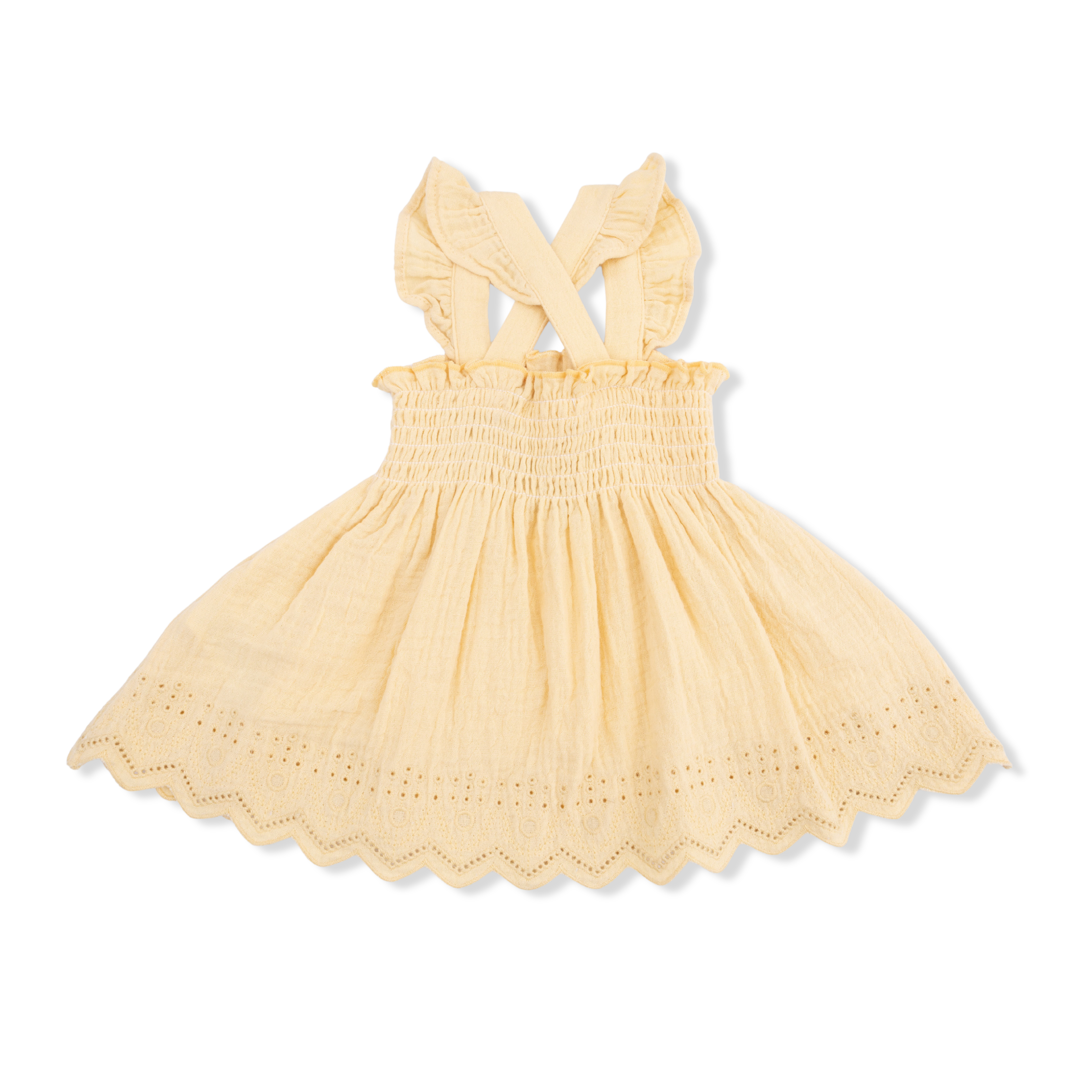 Solid Muslin Italian Straw - Smocked Top With Bloomer