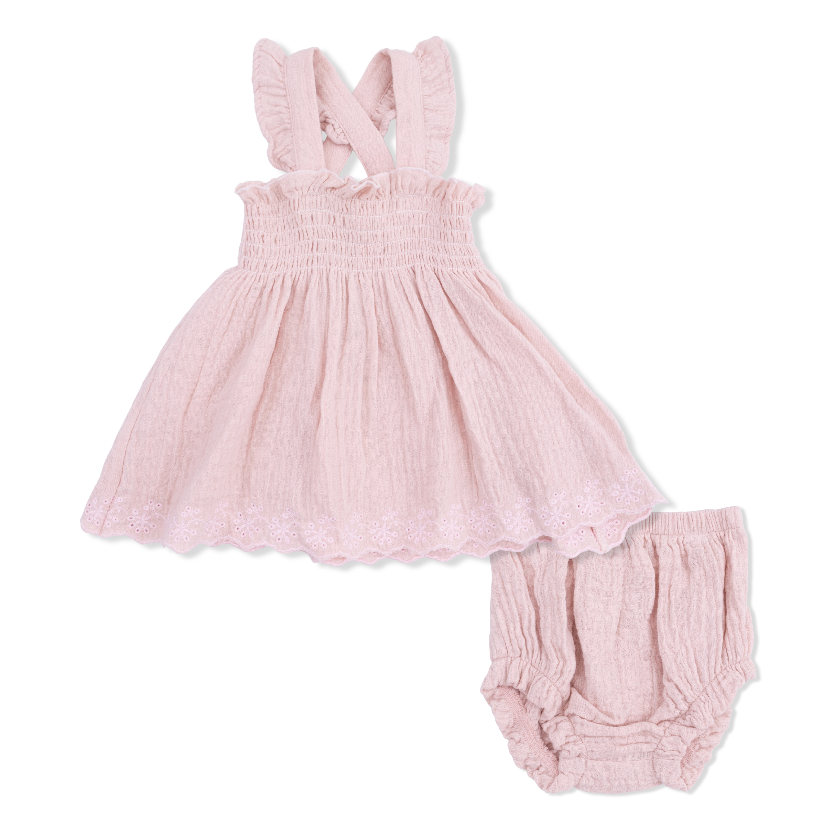 Solid Muslin Lotus - Smocked Top With Bloomer