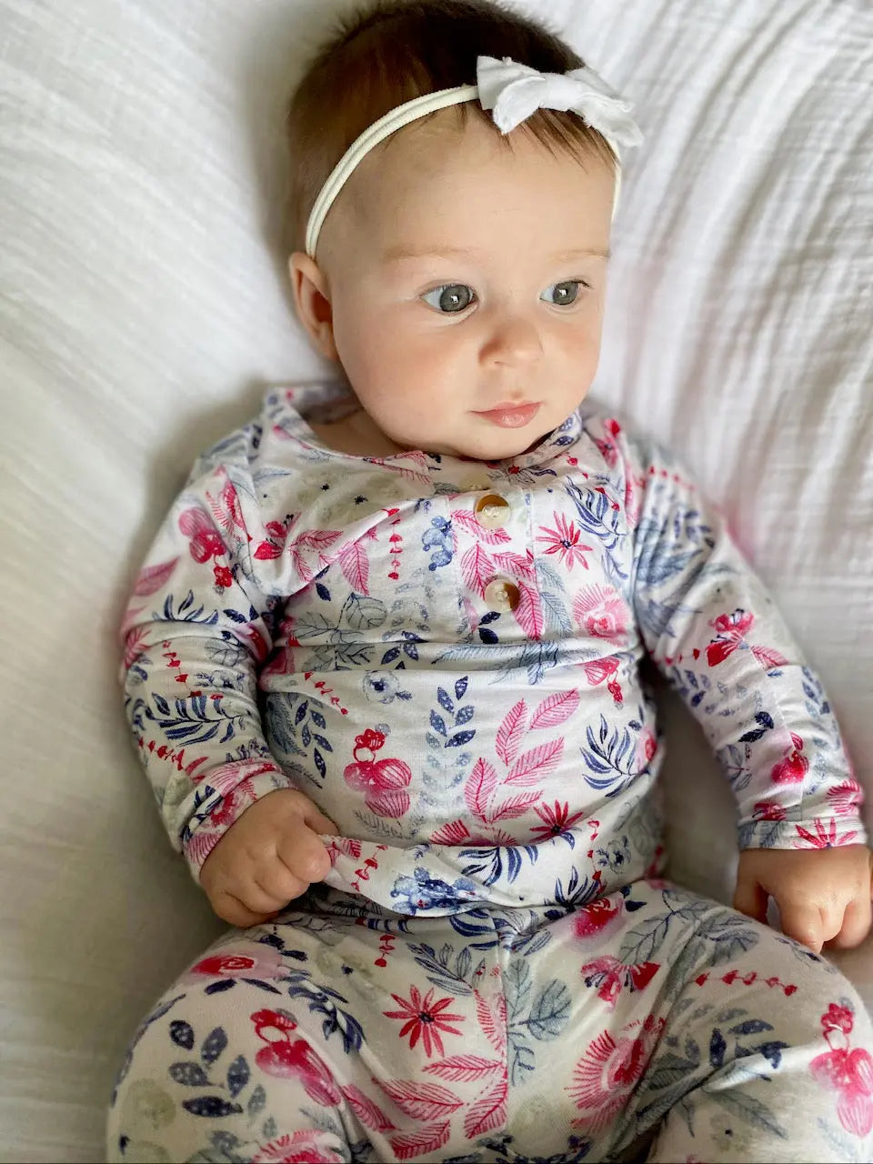 Top And Bottom Outfit Hat And Headband Set (newborn - 24 Months) Bloom