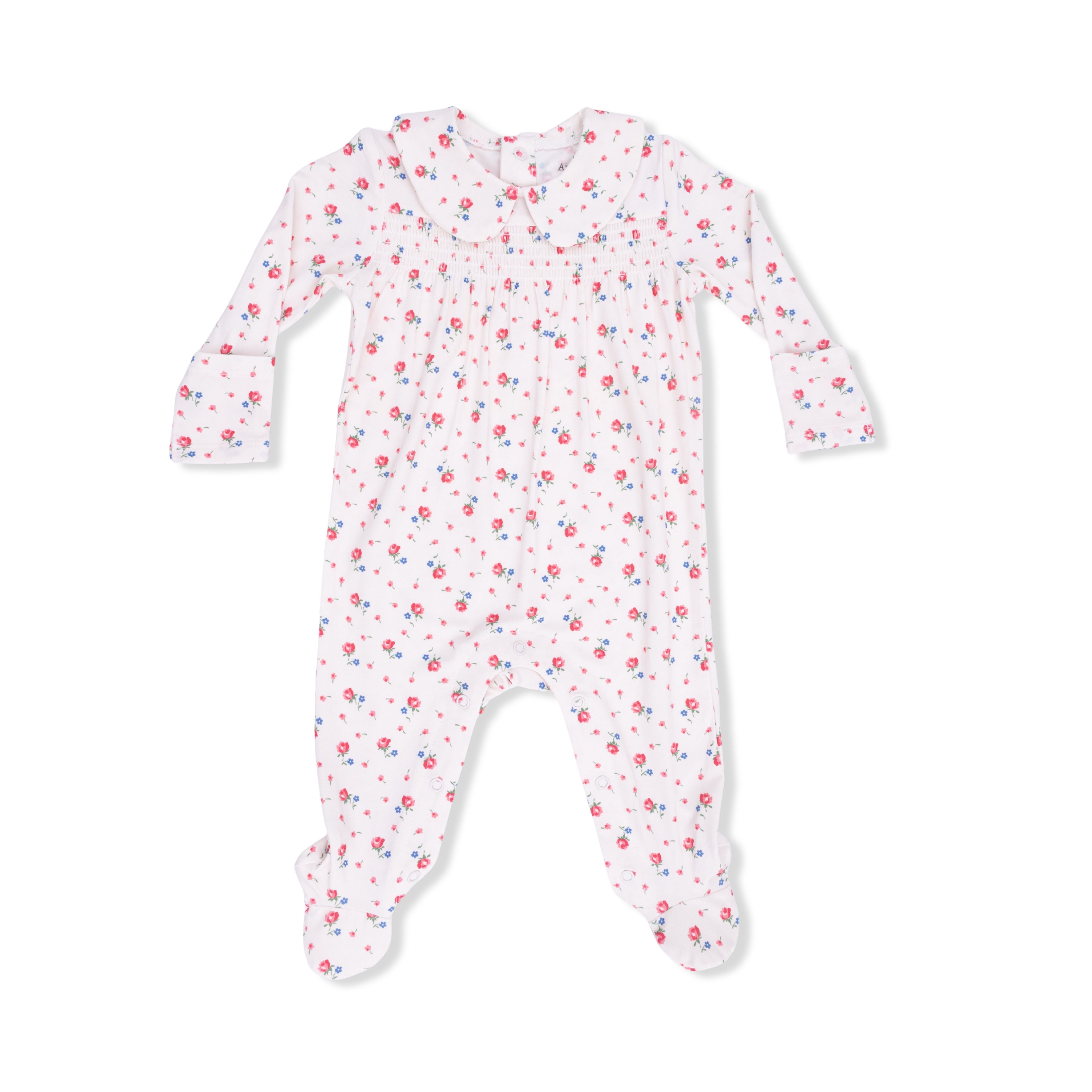 Joli Rosette - Smocked Peter Pan Snap Footie