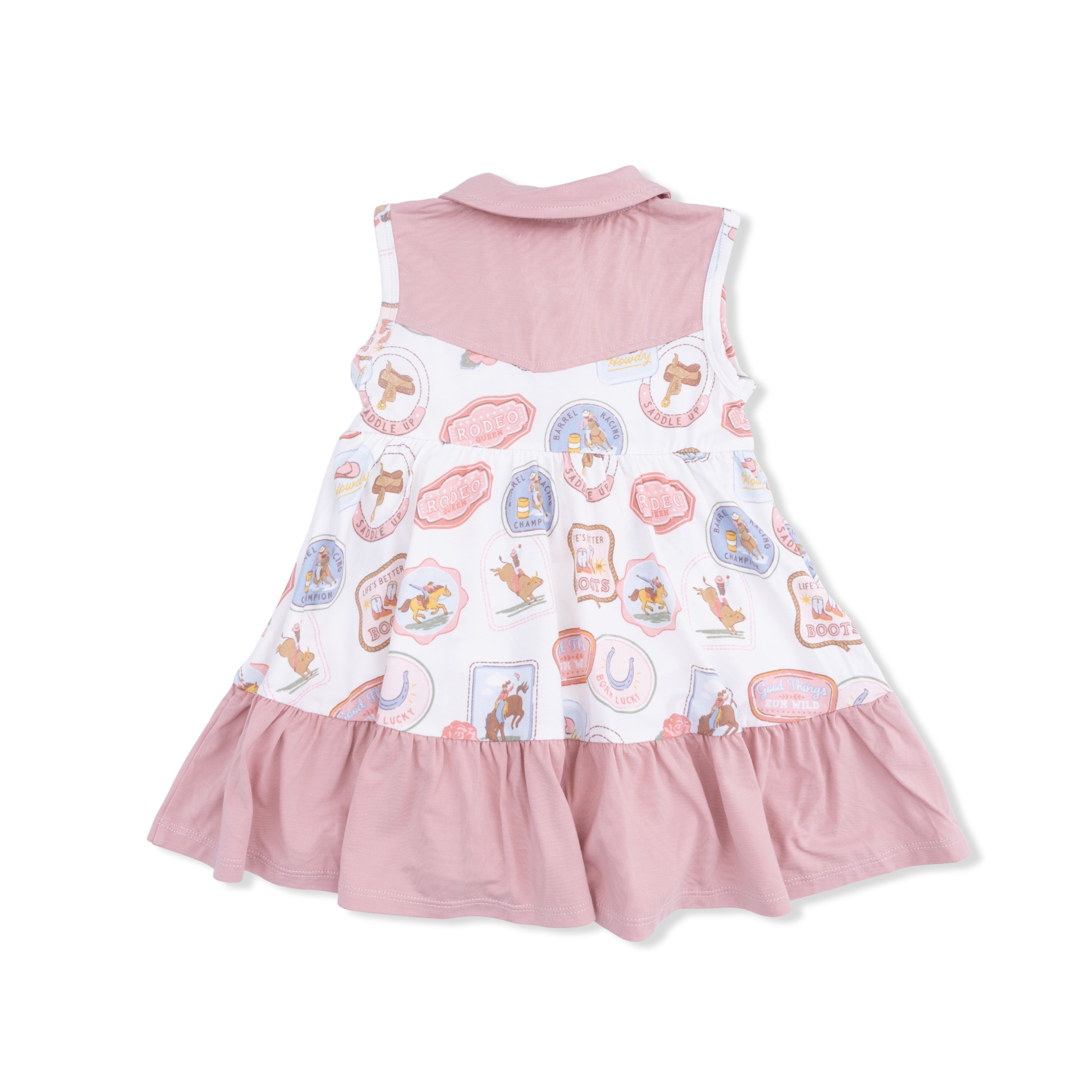 Rodeo Patches Pink - Cowboy Bodysuit Dress