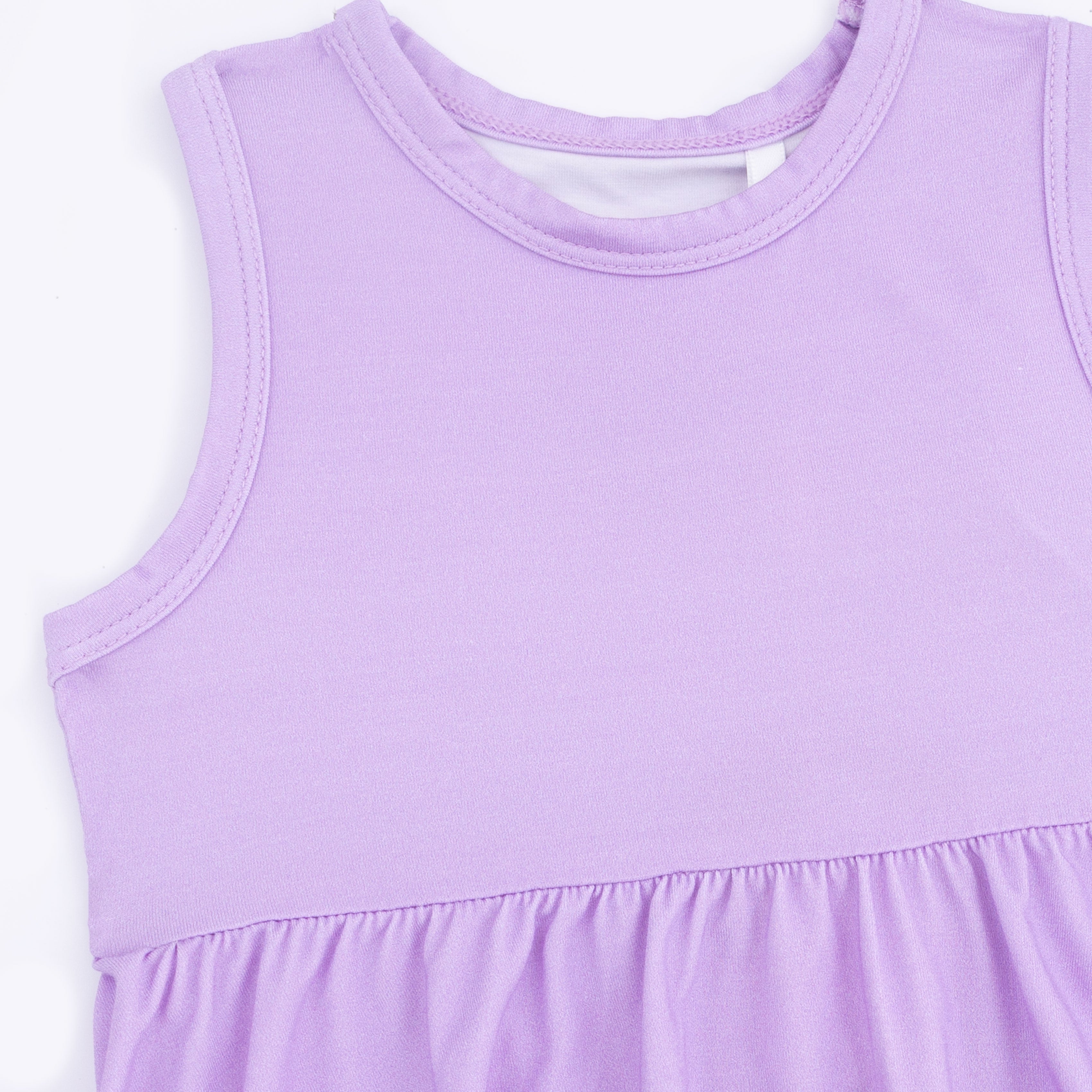 Lacy Lavender Floral - Peplum Tank Top With Baby Bells