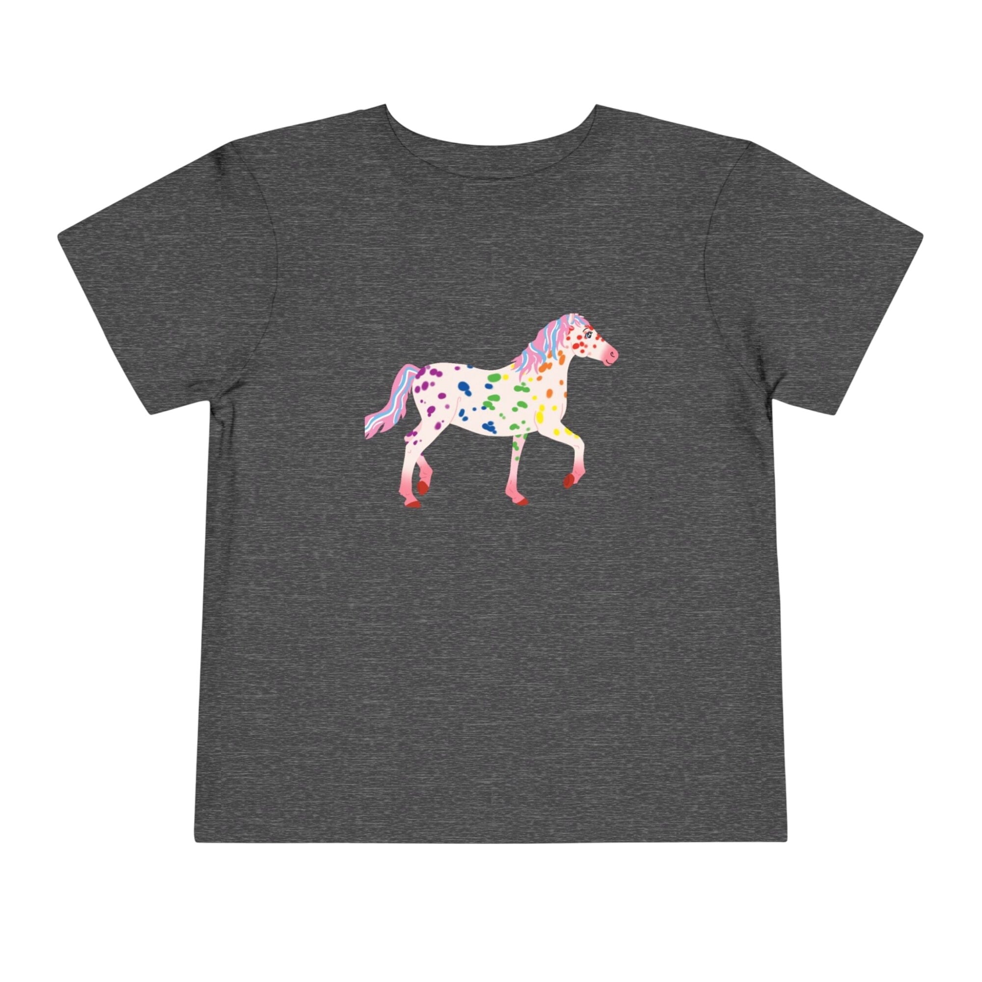 Rainbow On My Parade Horse Toddler Short Sleeve Tee Shirt
