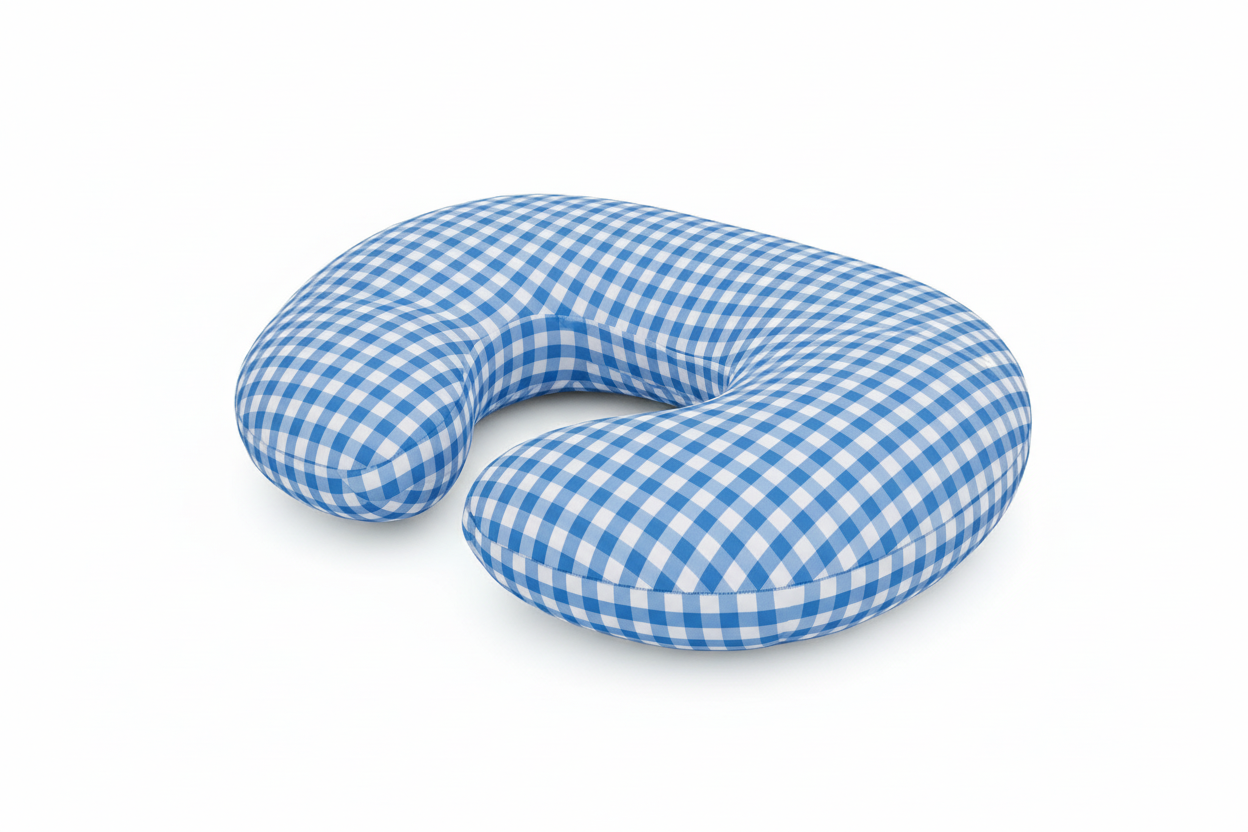 Blue Gingham Nursing Pillow Cover