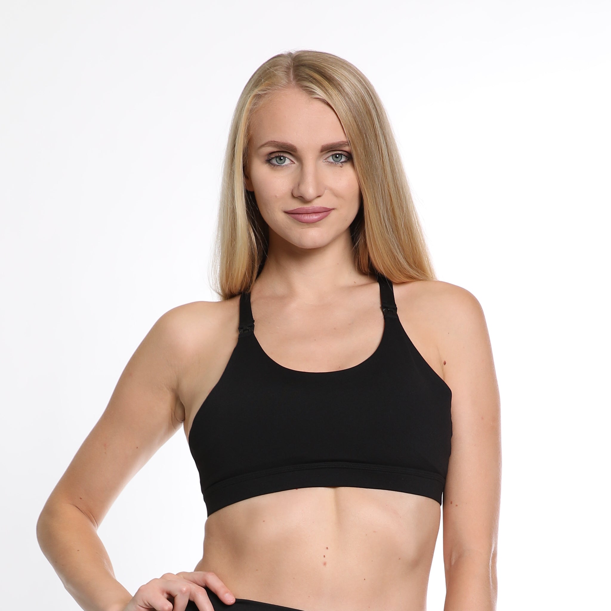 Océane 4 - Medium Support Nursing & Hands Free Pumping Sports Bra (noir)