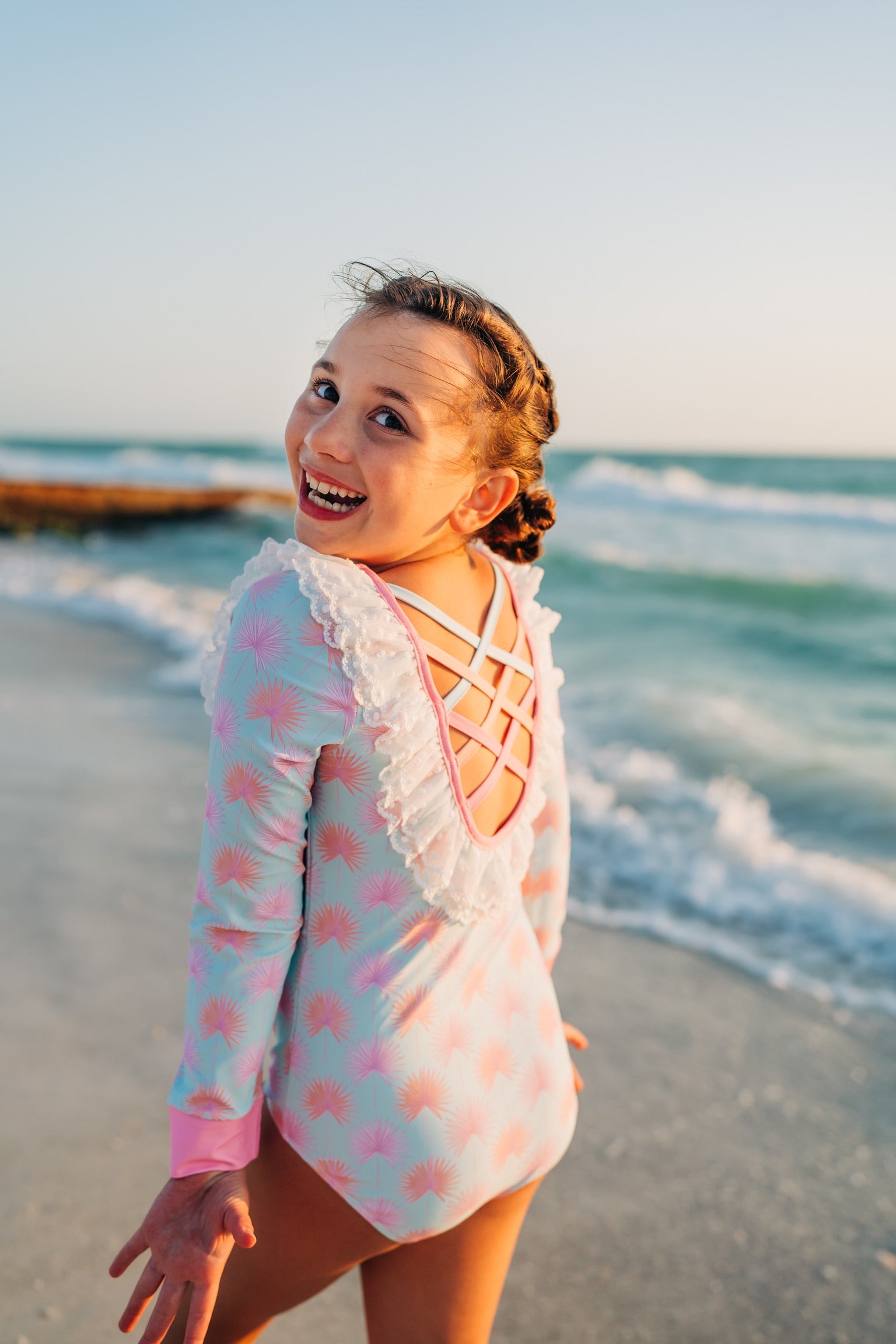 Palm Paradise One Piece Rashguard Suit