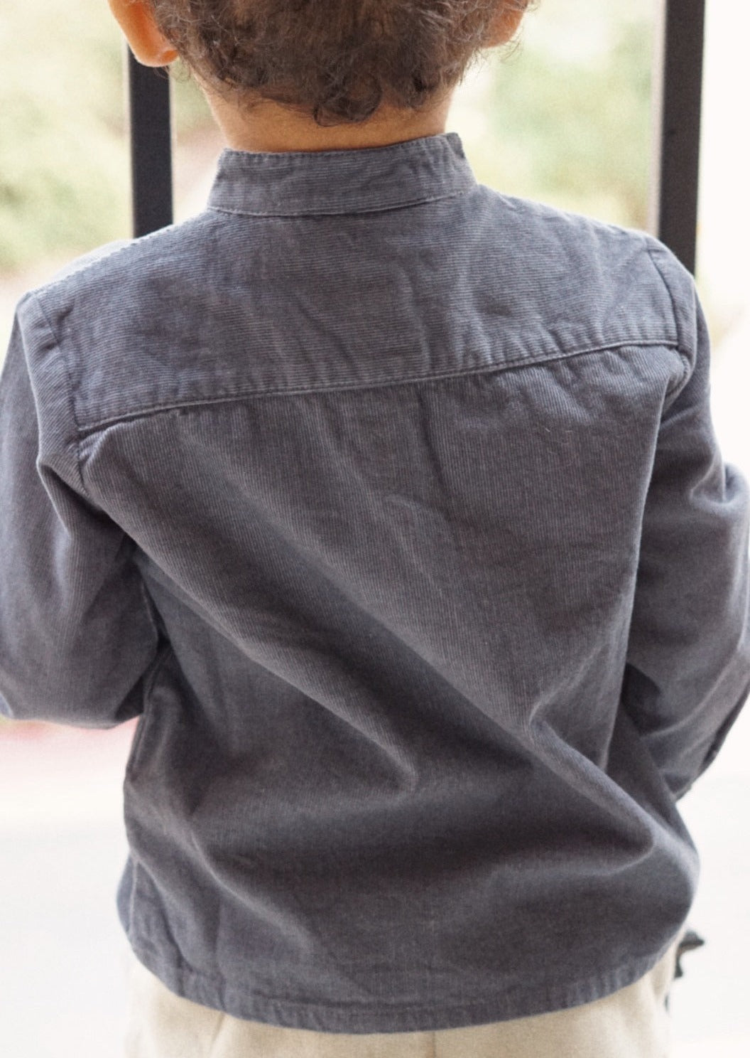 Milo | Corduroy Long Sleeve Button Shirt | Dusk