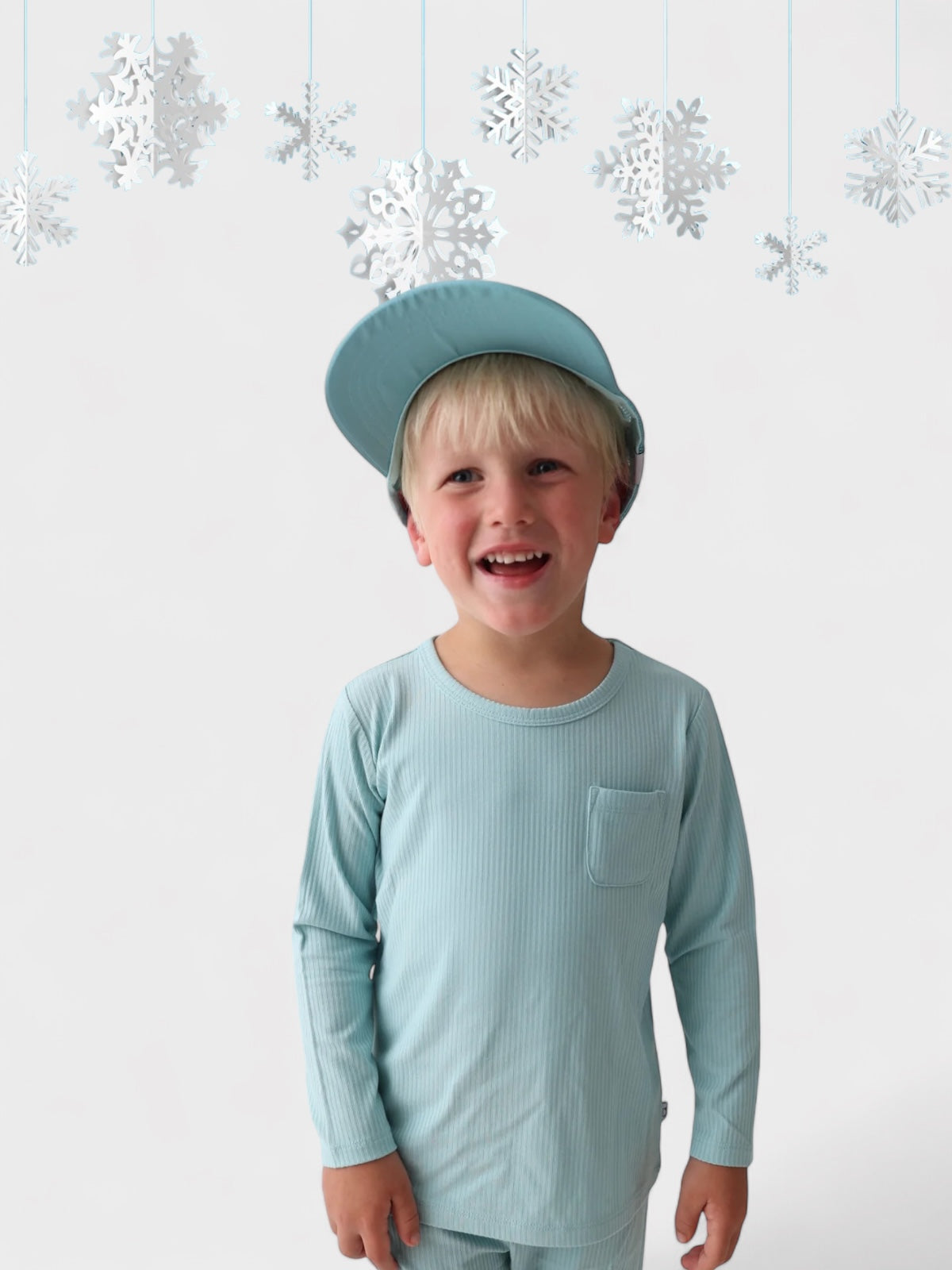 Hazy Blue Rib Dream Pocket Tee