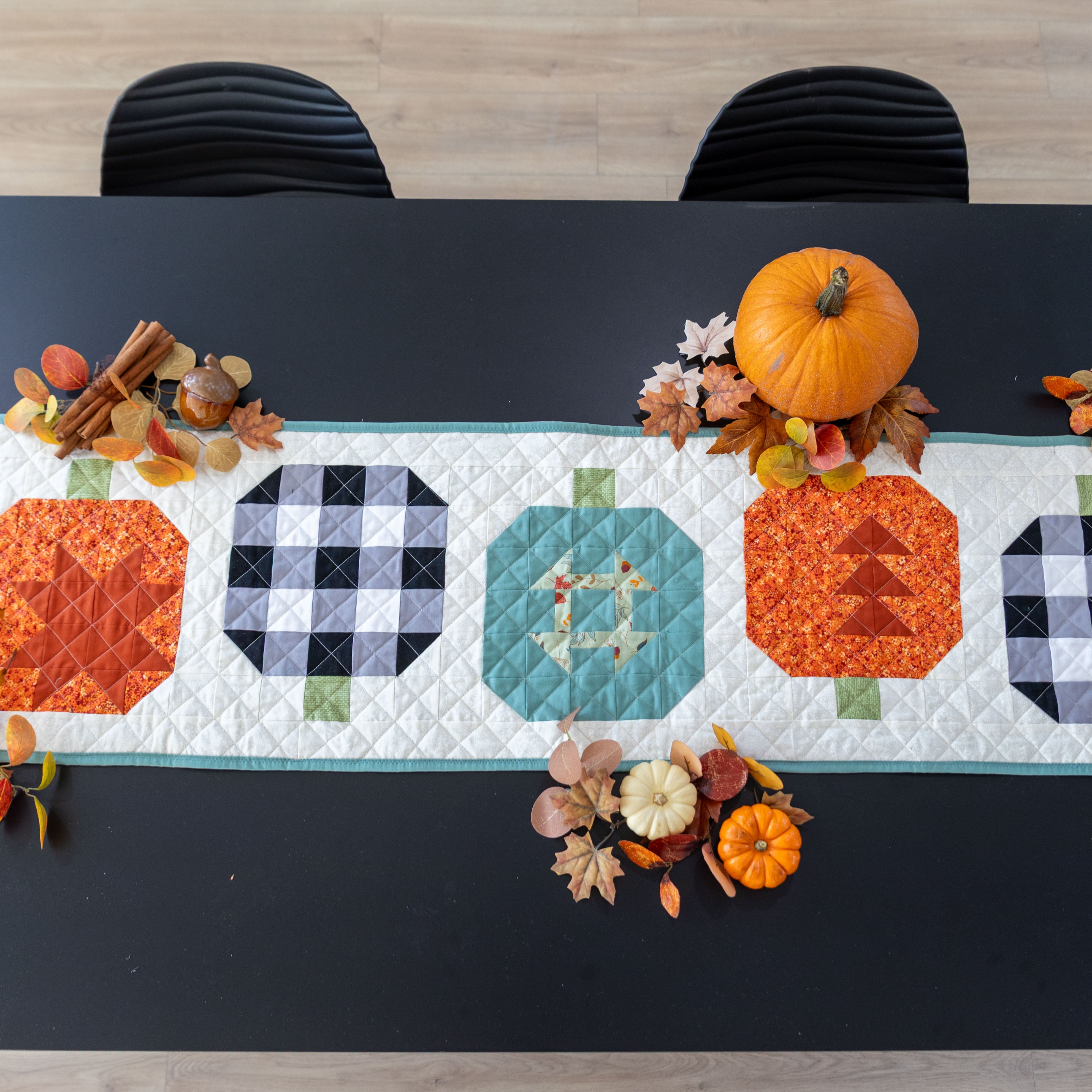 Pumpkin Patchwork Quilted Table Runner Precut Quilt Kit