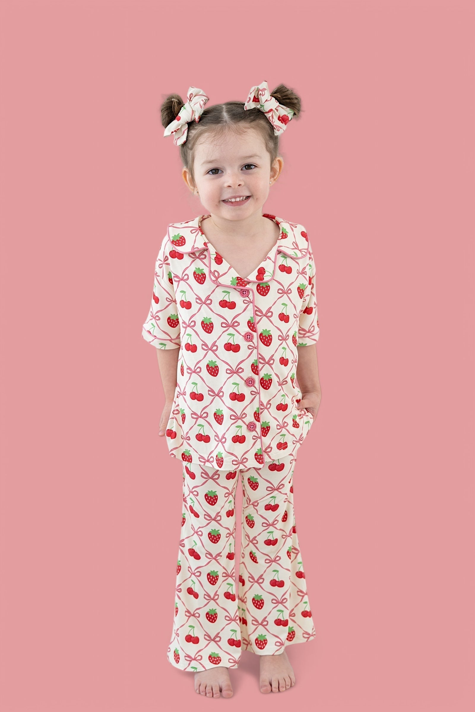 Cherry Bow Berry Dream Girl's Flare Set