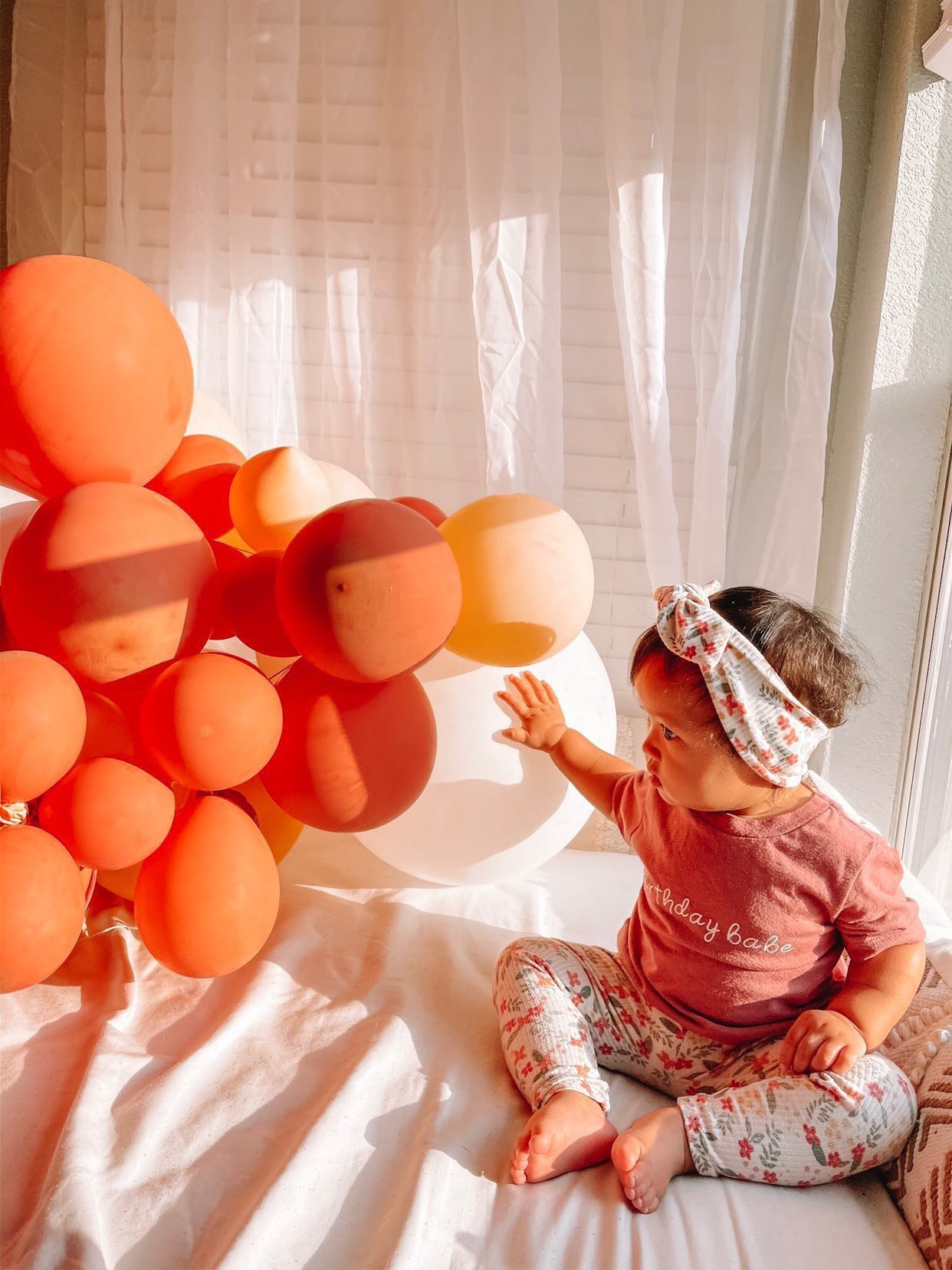 Colorful Dainty Flowers On White Ribbed Leggings
