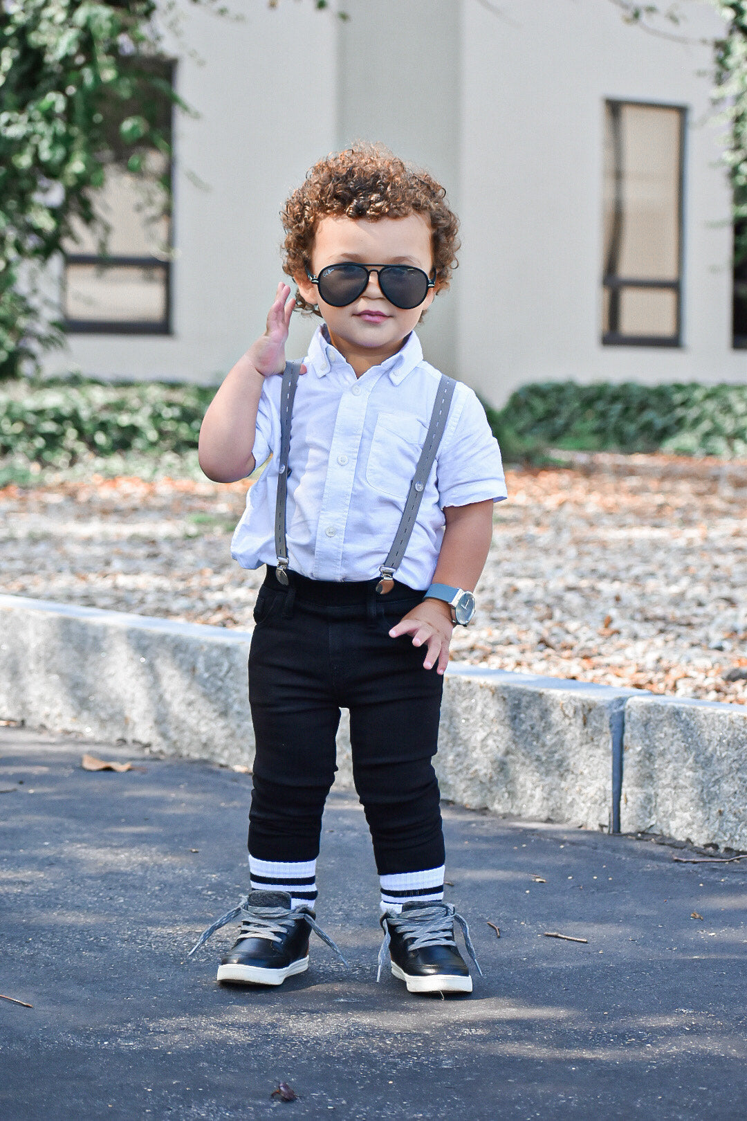 Signature White With Black Stripe