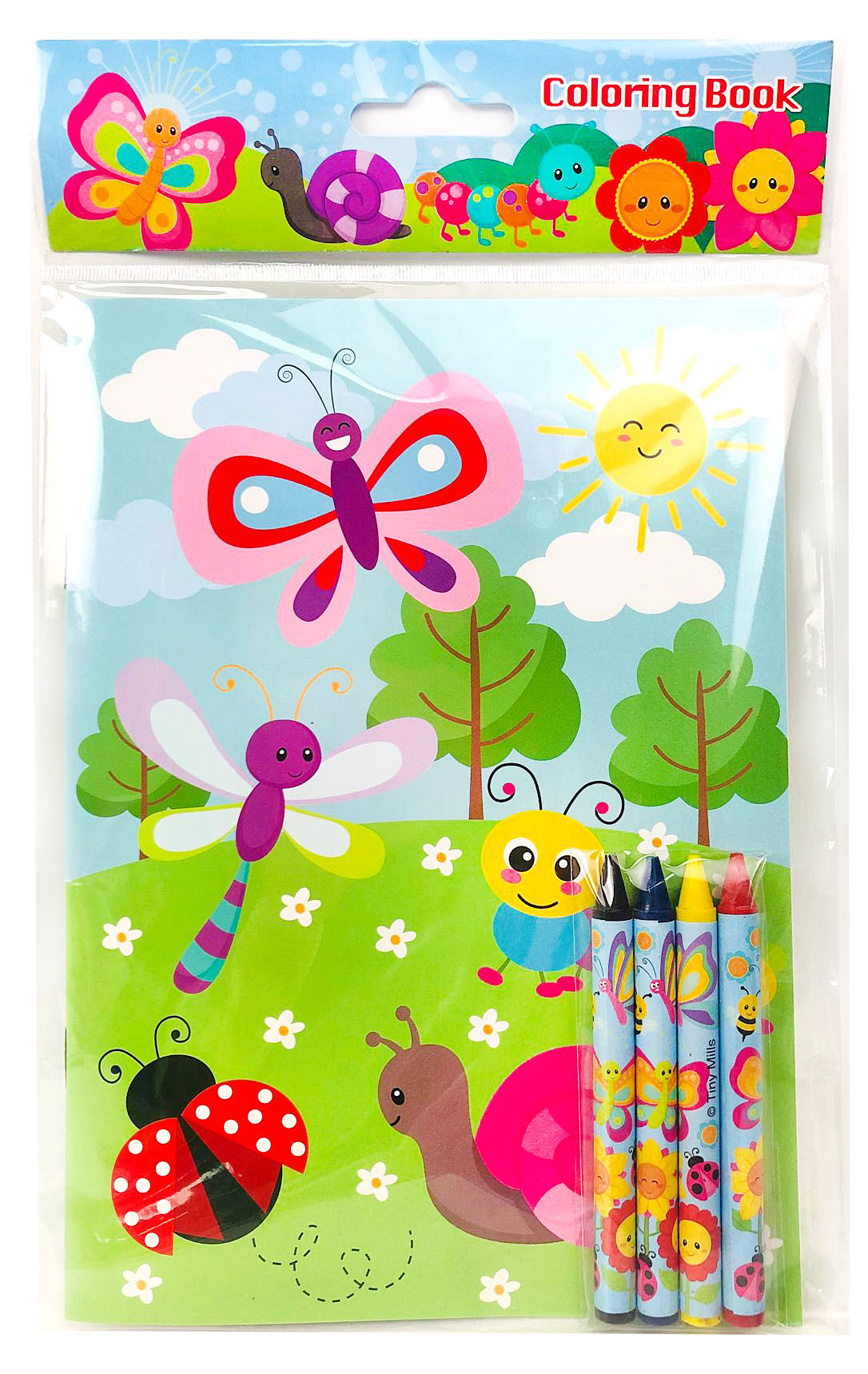 Butterfly Flowers Spring Themed Coloring Books With Crayons Party Favors - Set Of 6 Or 12