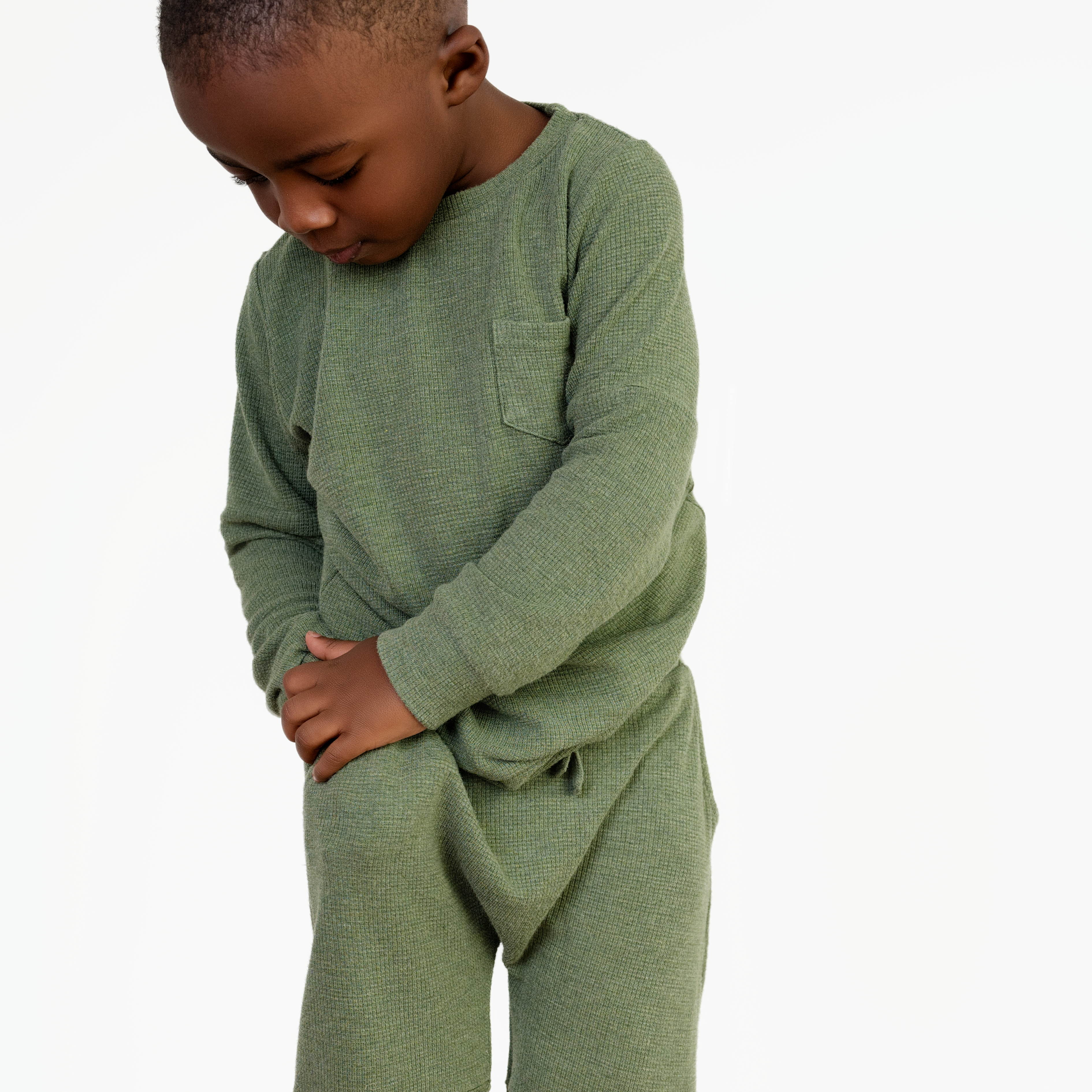 Bamboo Waffle Kids' Jogger Set-line Dry Only