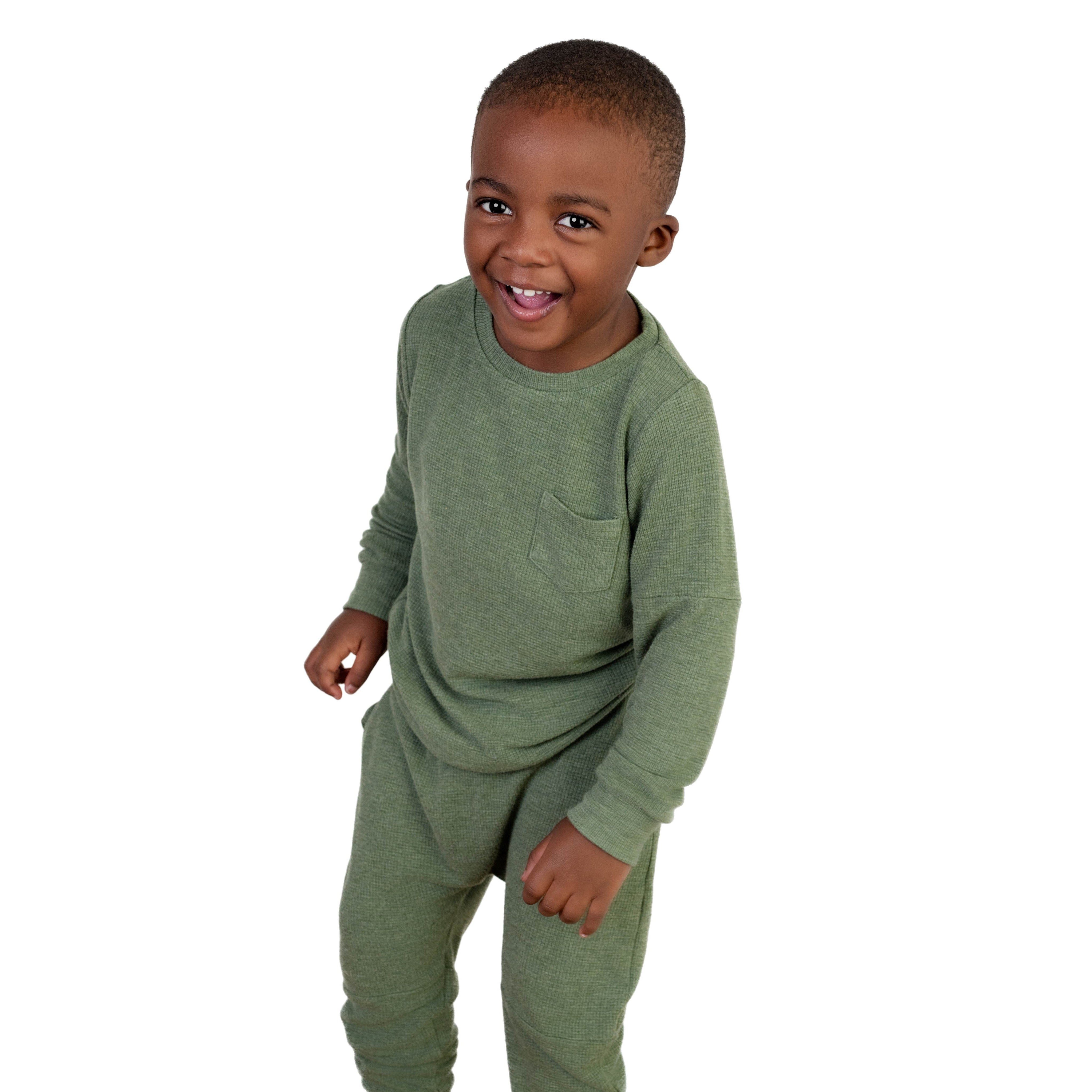 Bamboo Waffle Kids' Jogger Set-line Dry Only