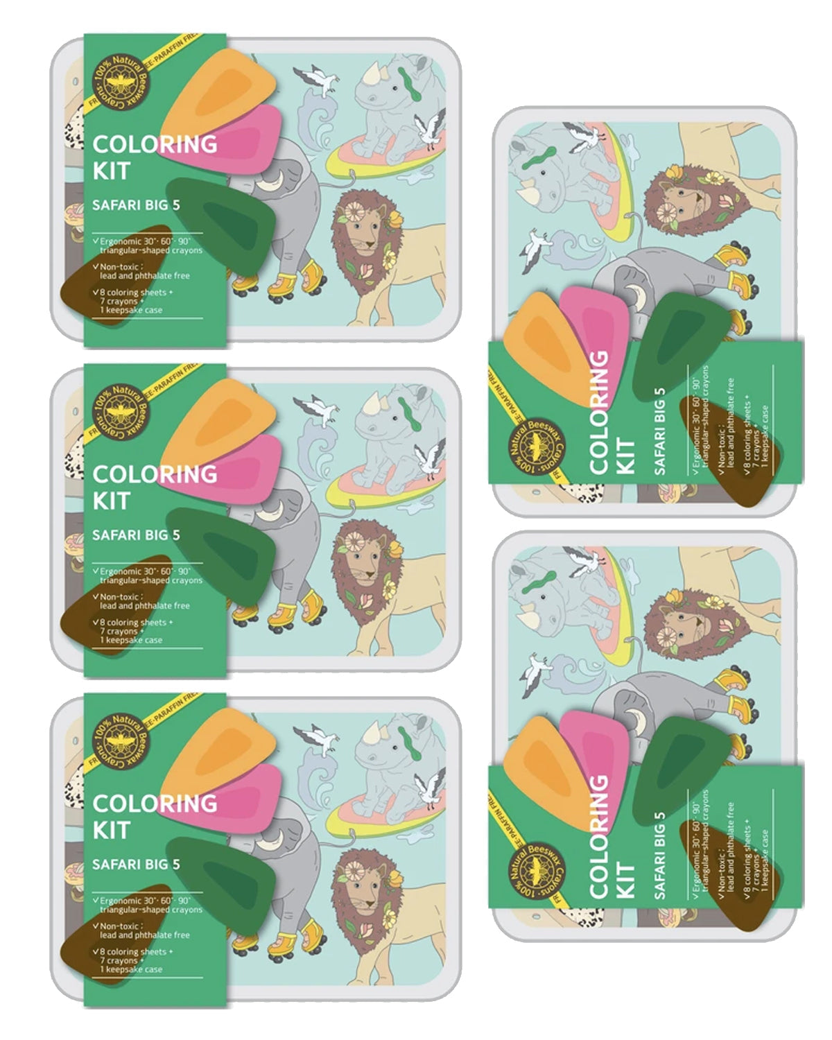 Coloring Kit - 5 Units In Set - Safari Big Five Small