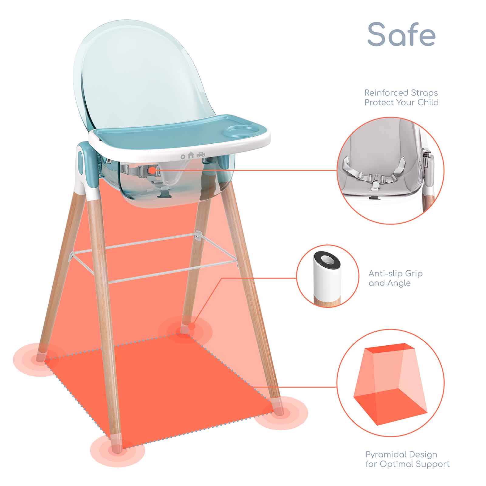 Children Of Design 6 In 1 Deluxe High Chair