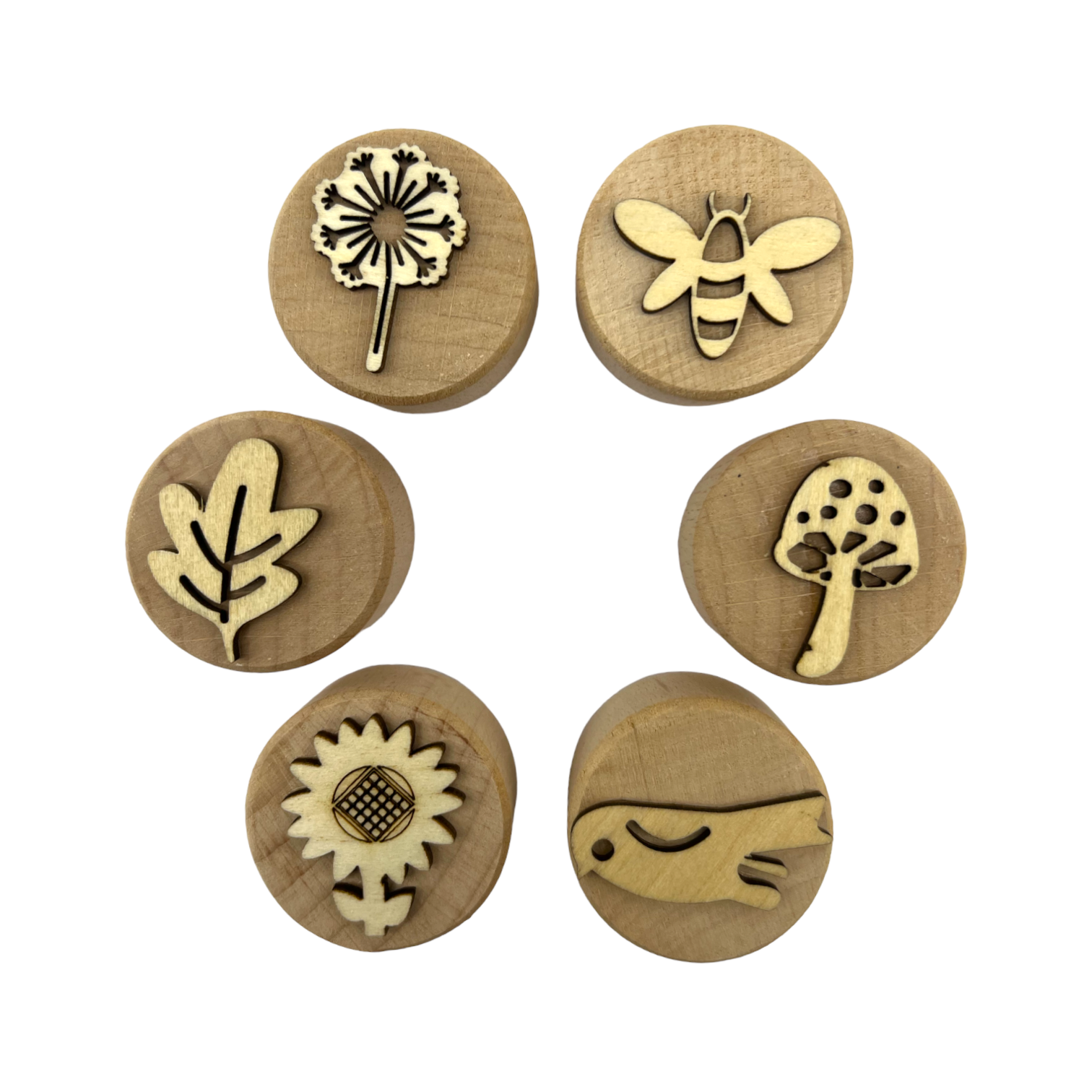 **pre-order (ships In 3-4 Weeks)**wooden Playdough Stampers Set
