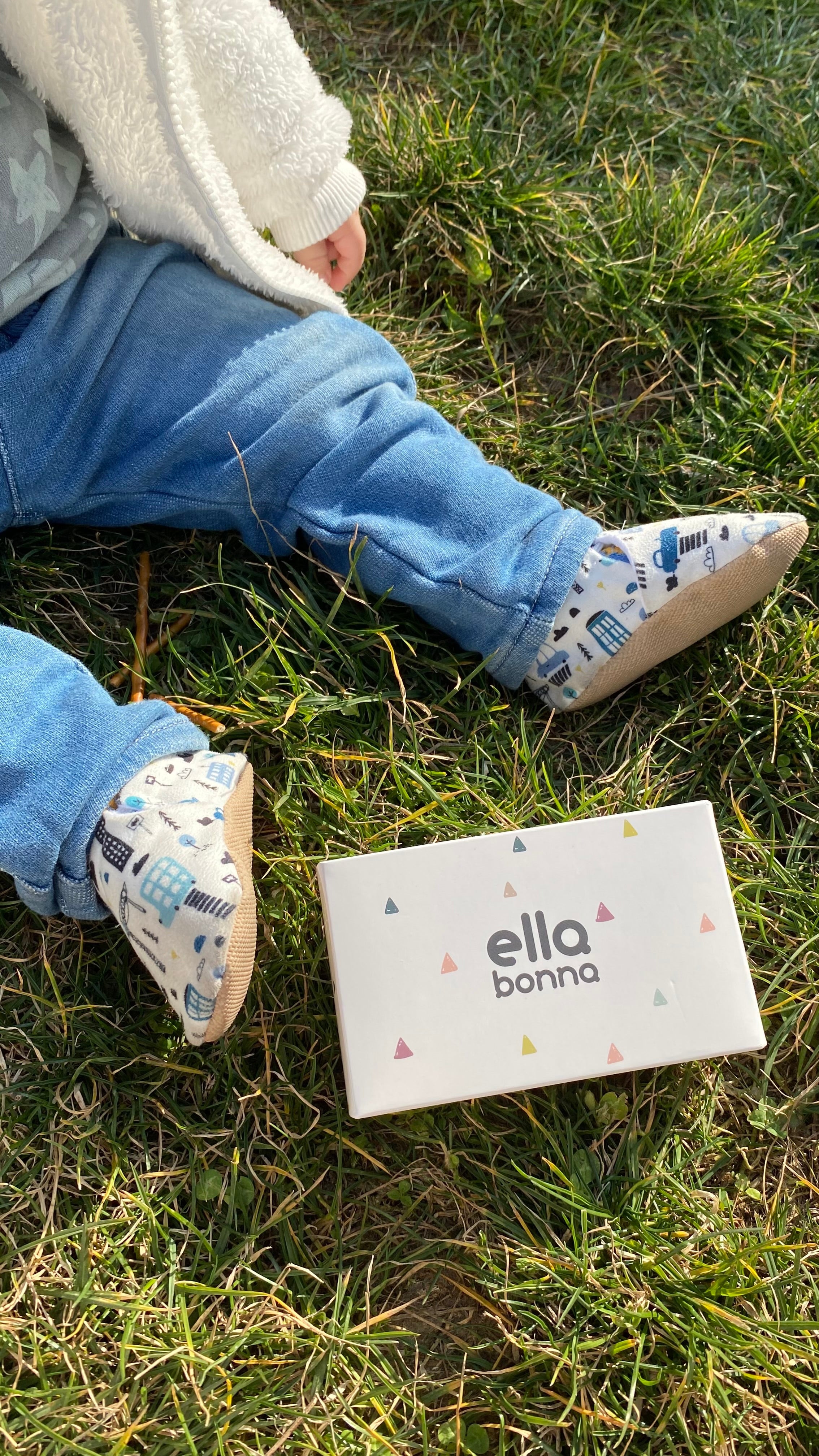 Ella Bonna Non-slip Sole City Patterned Baby Booties, Home Boot Slippers Nursery Shoes
