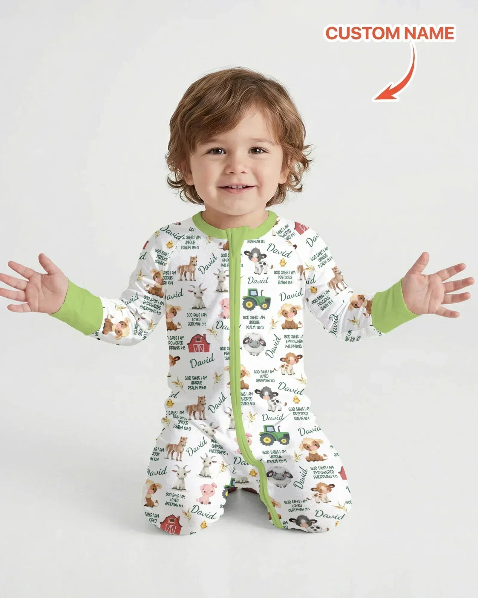Custom Name God Says I Am Farm Animals Bamboo Convertible Zippy