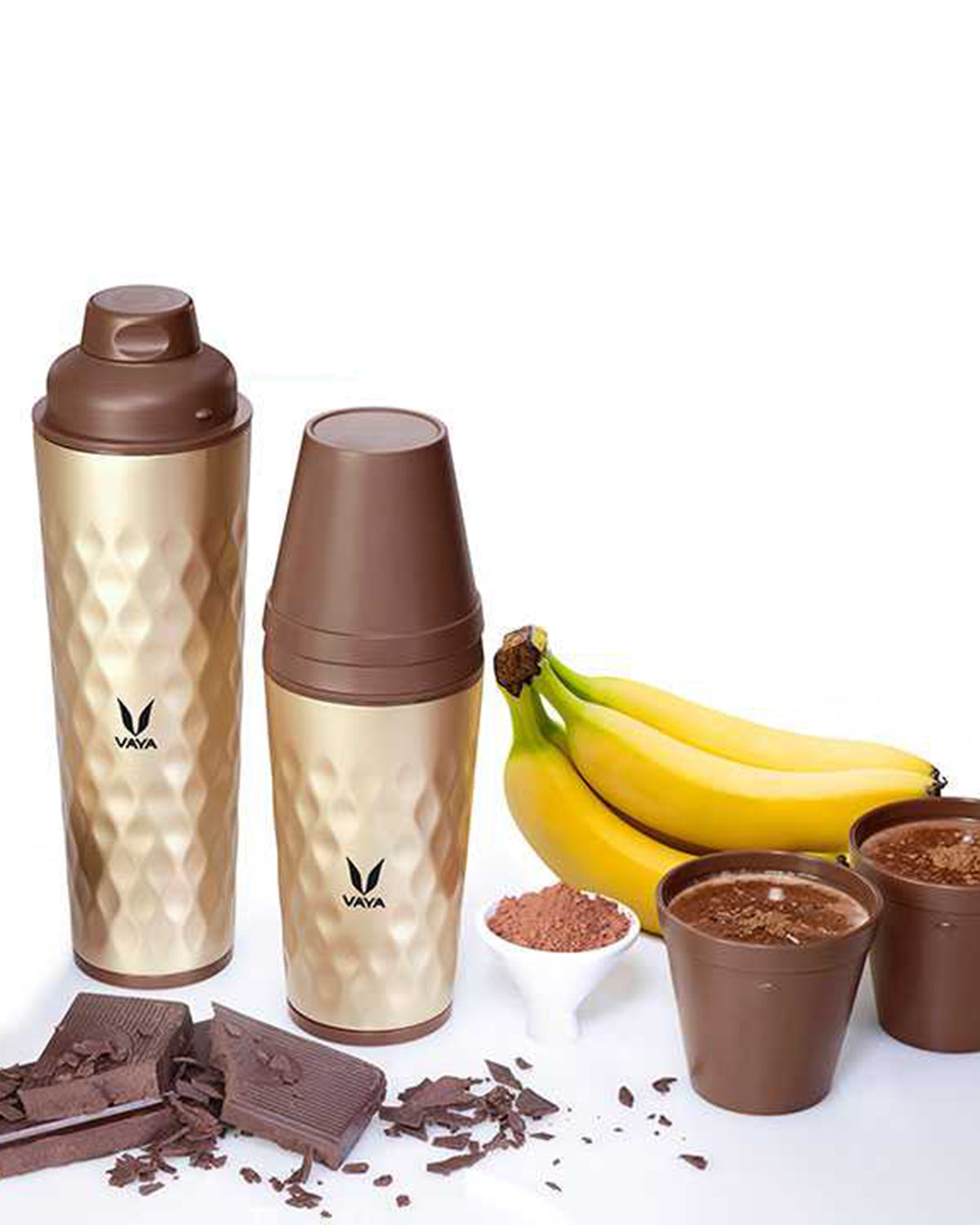 Vaya Drynk - 11.8 Fl.oz - Gold - With Gulper Lid + 2 Cups