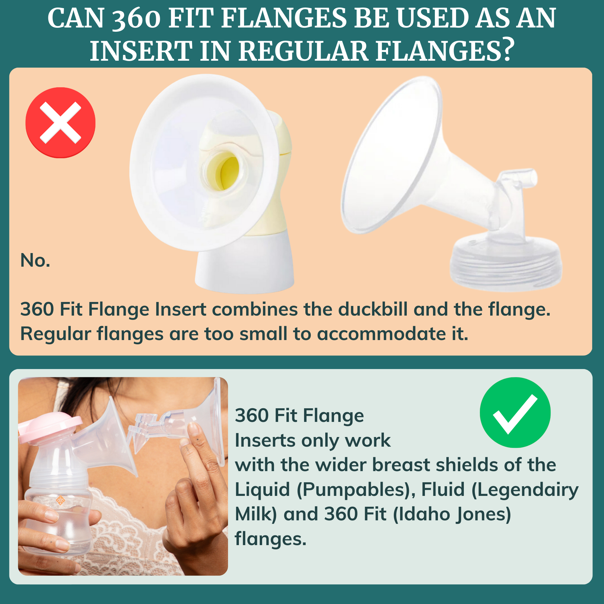 360 Fit Silicone Flange For , Pumpables & Legendairy Milk