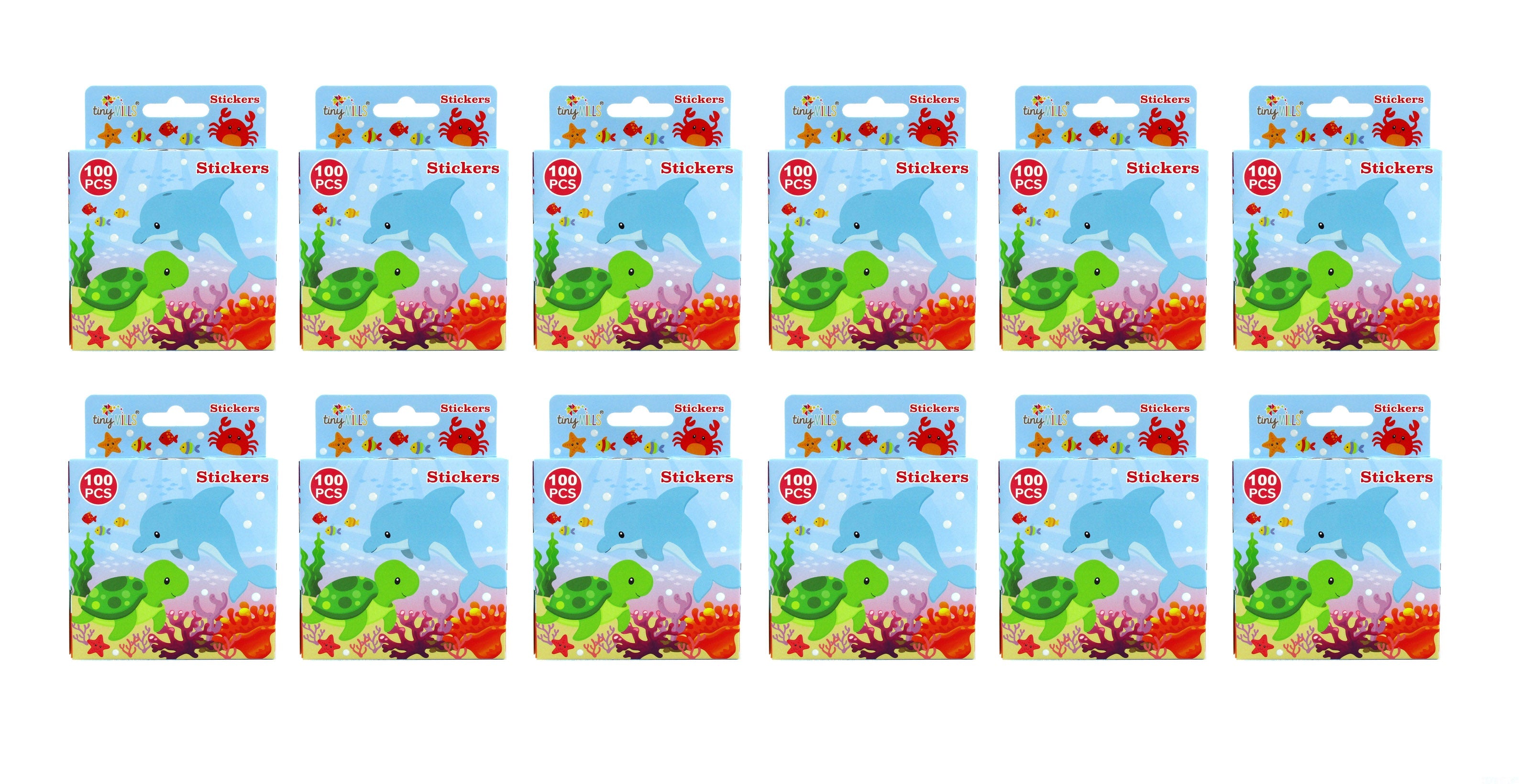 Ocean Animals Stickers 100 Stickers/dispenser, Pack Of 1, 6 Or 12 Dispensers